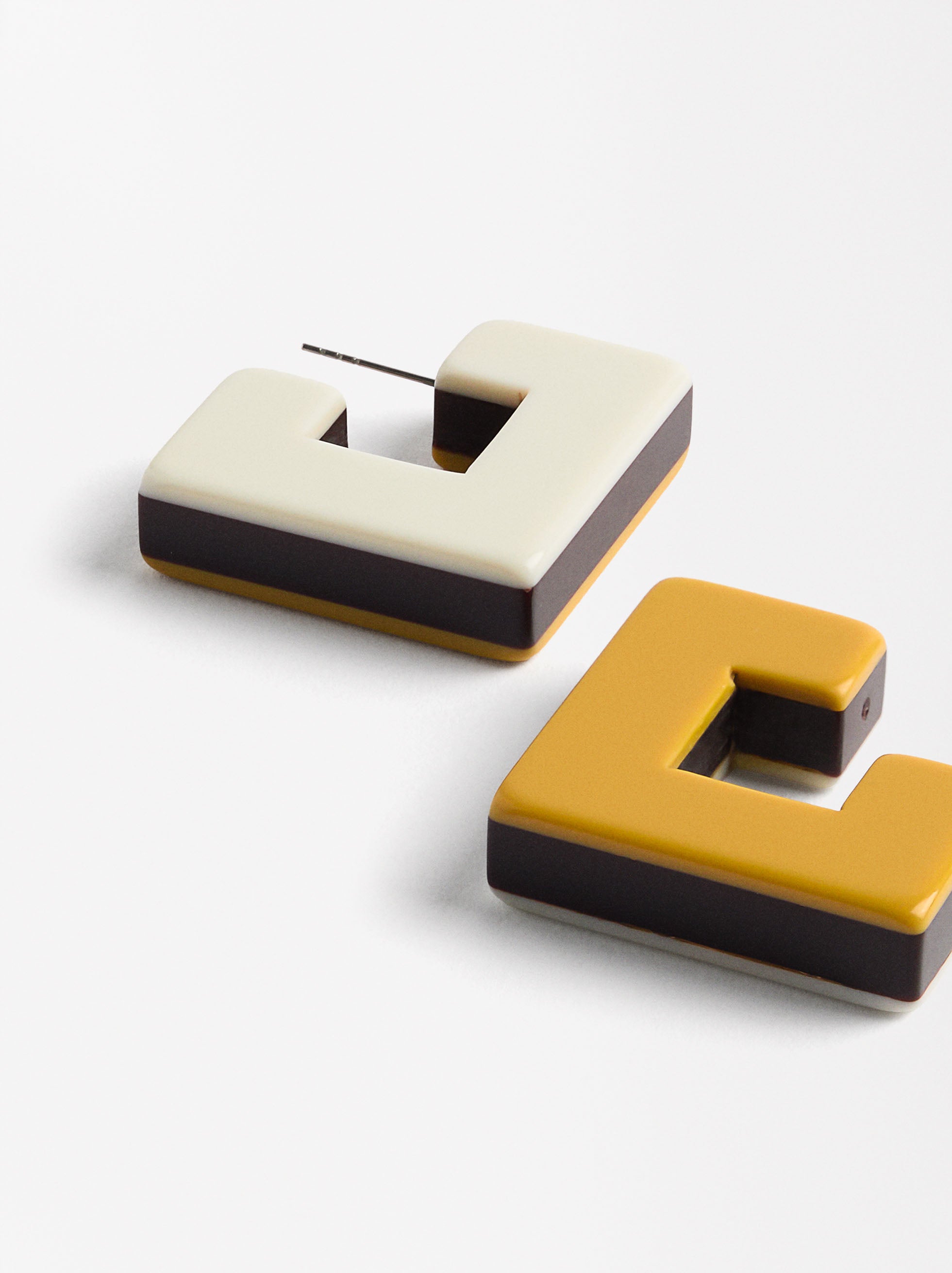 Aretes Abiertos Cuadrados Retro