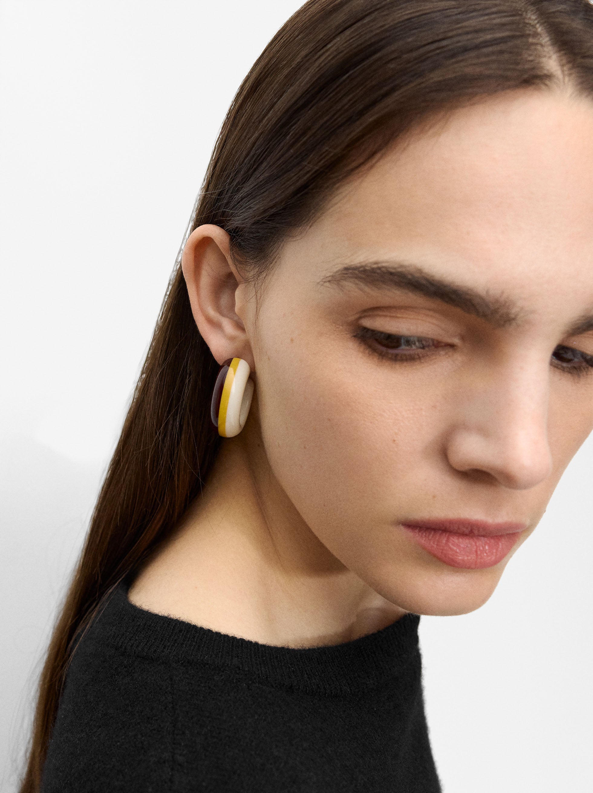 Aretes Abiertos Retro De Rayas