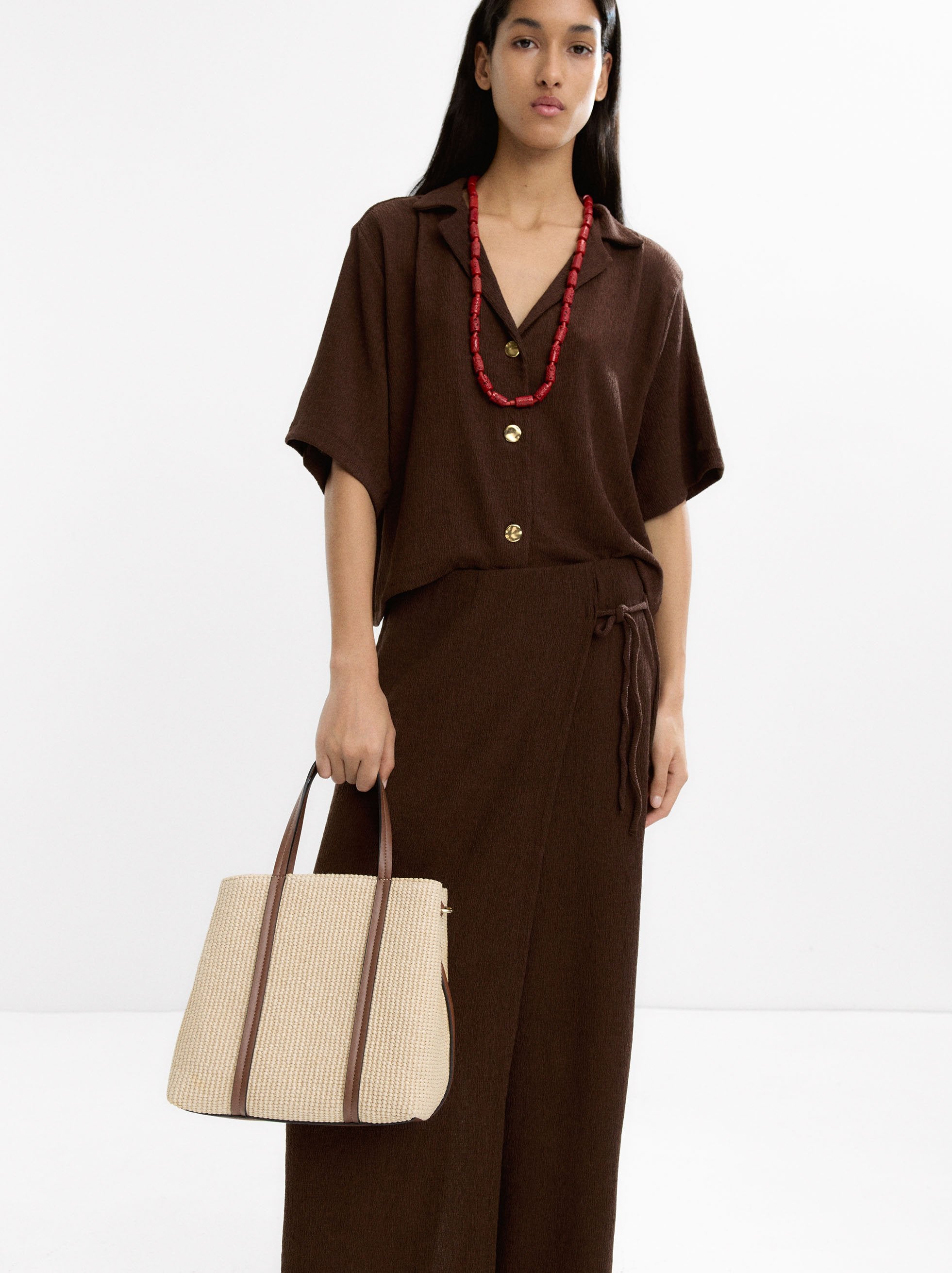 Bolso Tote Efecto Rafia