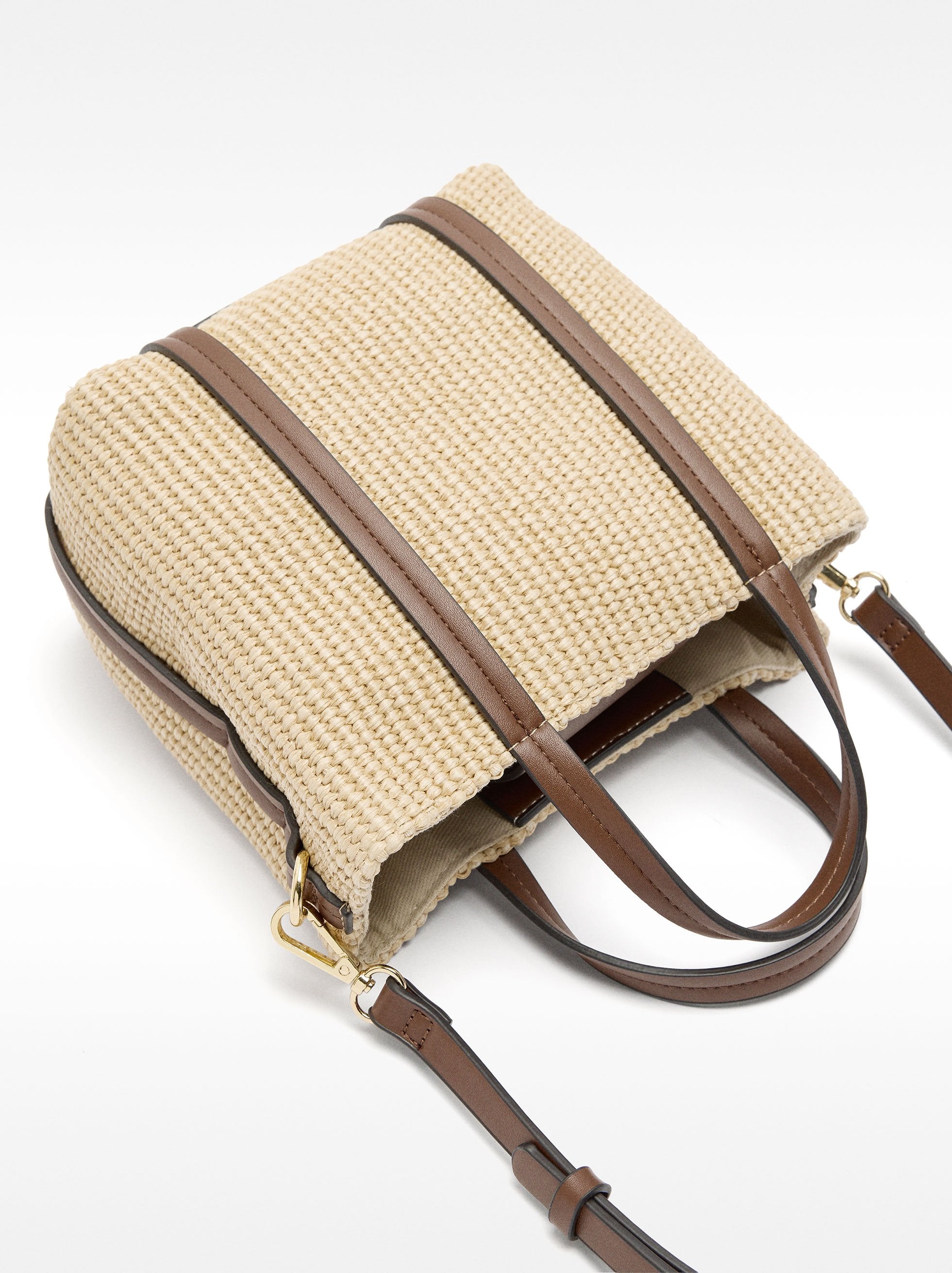 Bolso Tote De Efecto Rafia