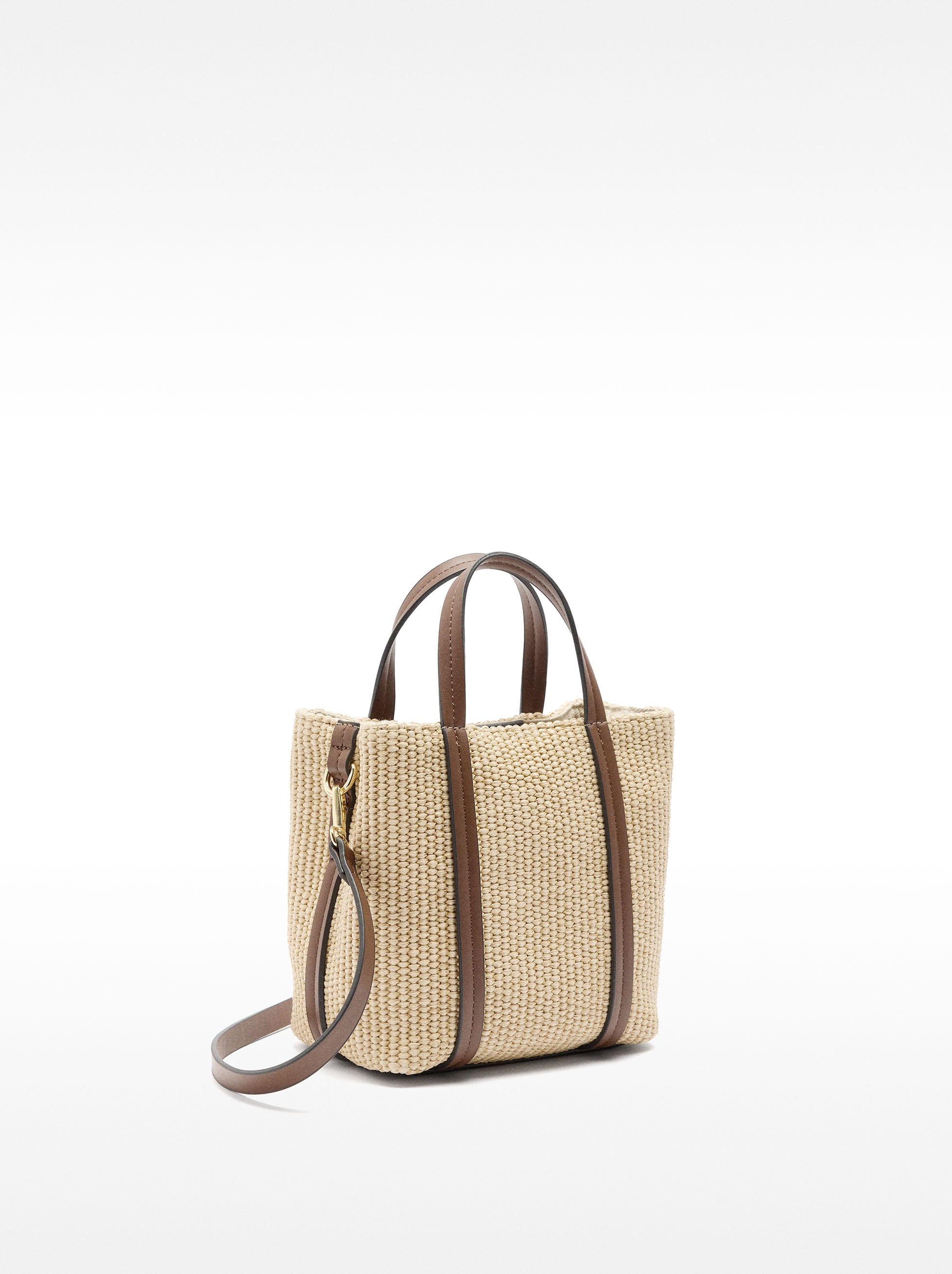 Bolso Tote De Efecto Rafia