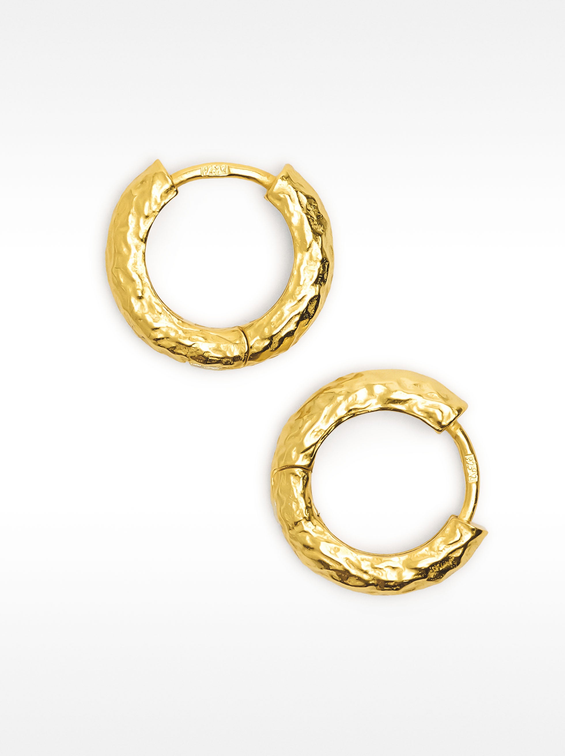 Aros Efecto Martillado - Plata De Ley 925