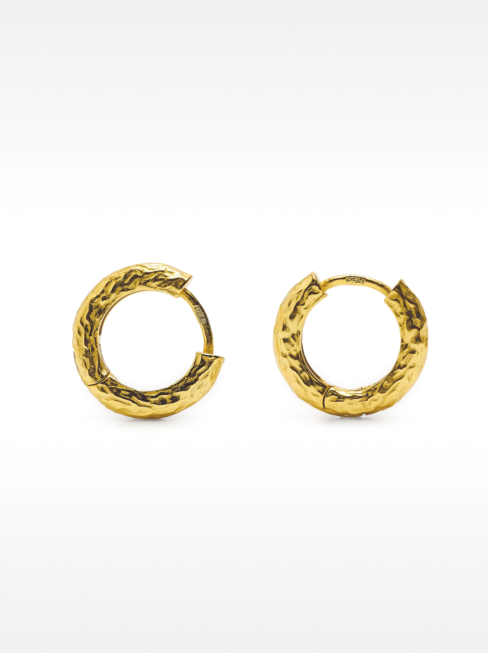 Aros Efecto Martillado - Plata De Ley 925