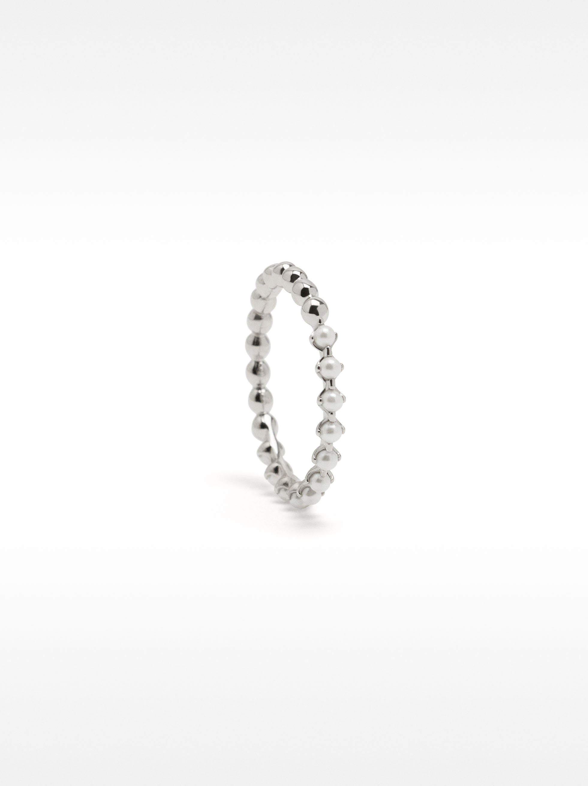 Anillo Con Esferas - Plata De Ley 925