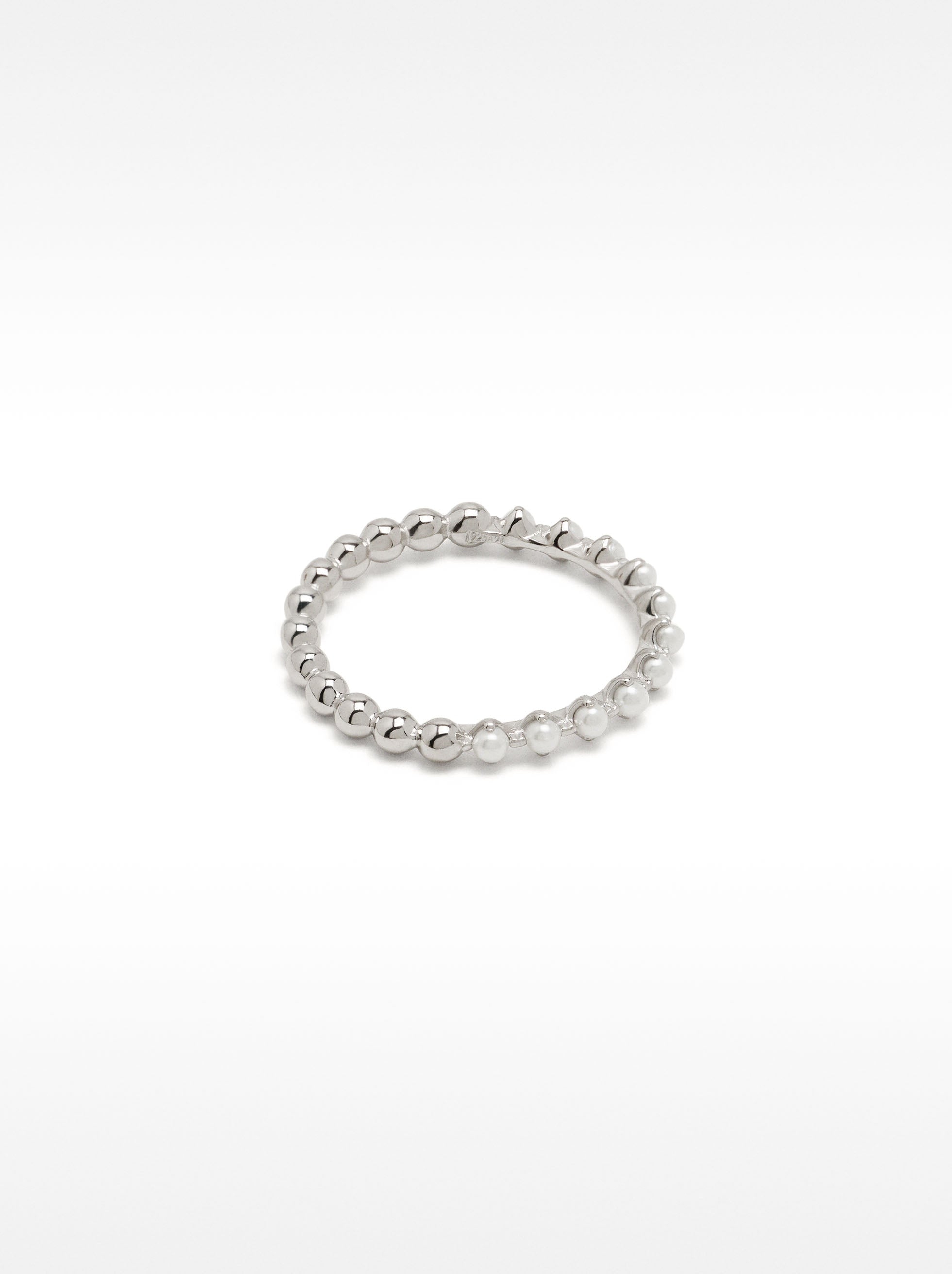 Anillo Con Esferas - Plata De Ley 925