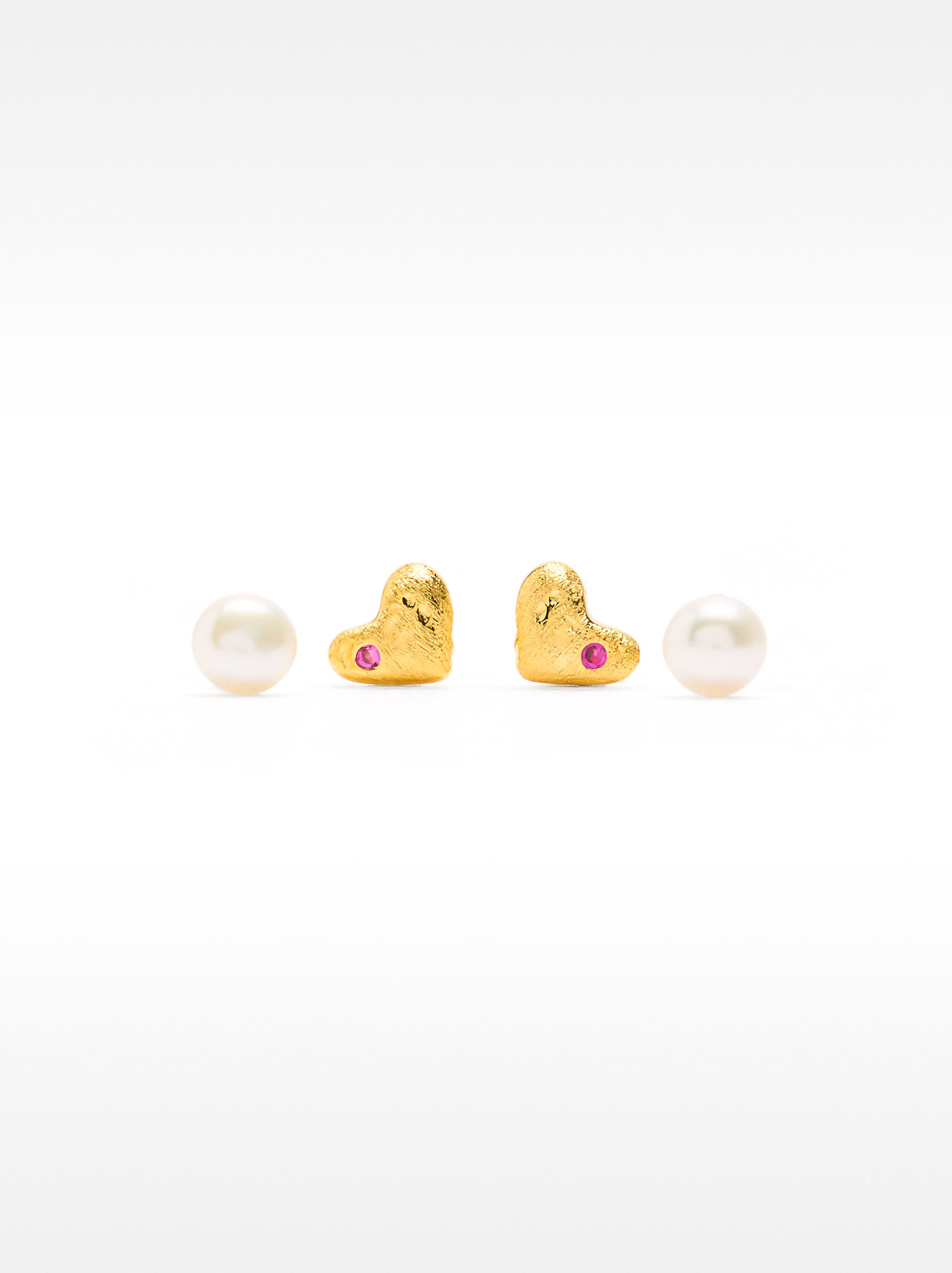 Set De Aretes Circonitas Y Perla De Agua Dulce - Plata De Ley 925