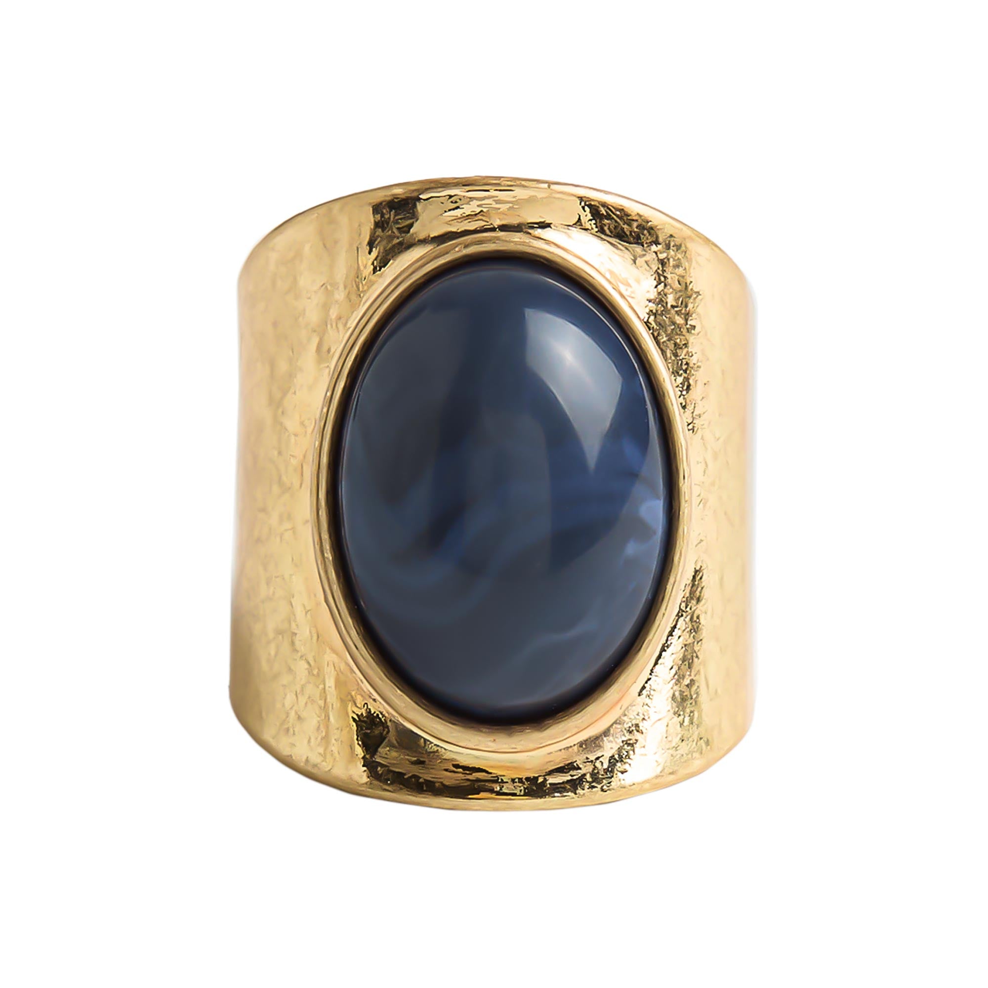 Anillo Ancho Con Efecto Piedra