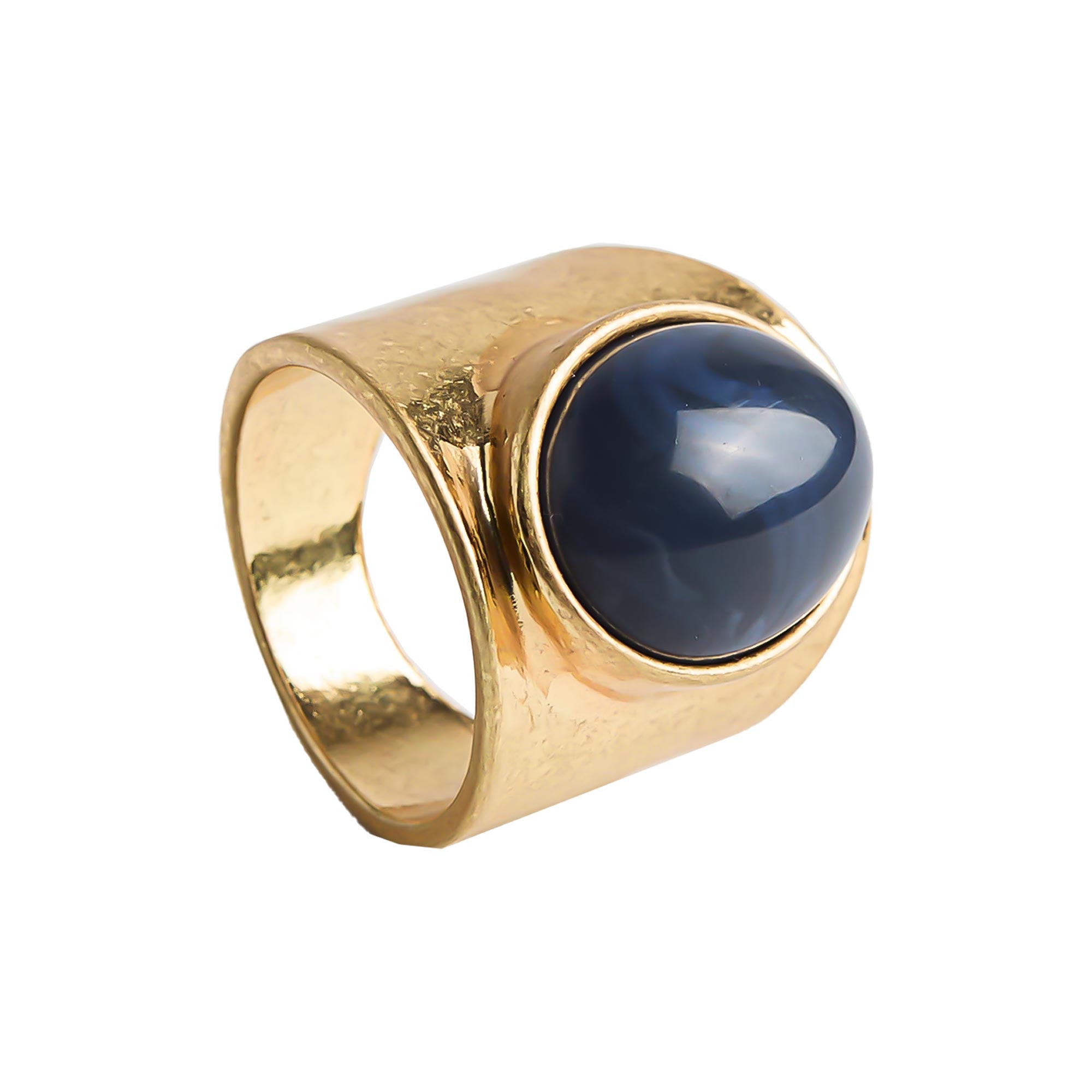 Anillo Ancho Con Efecto Piedra