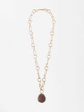 Collar Largo De Eslabones Con Piedra