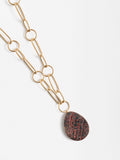 Collar Largo De Eslabones Con Piedra