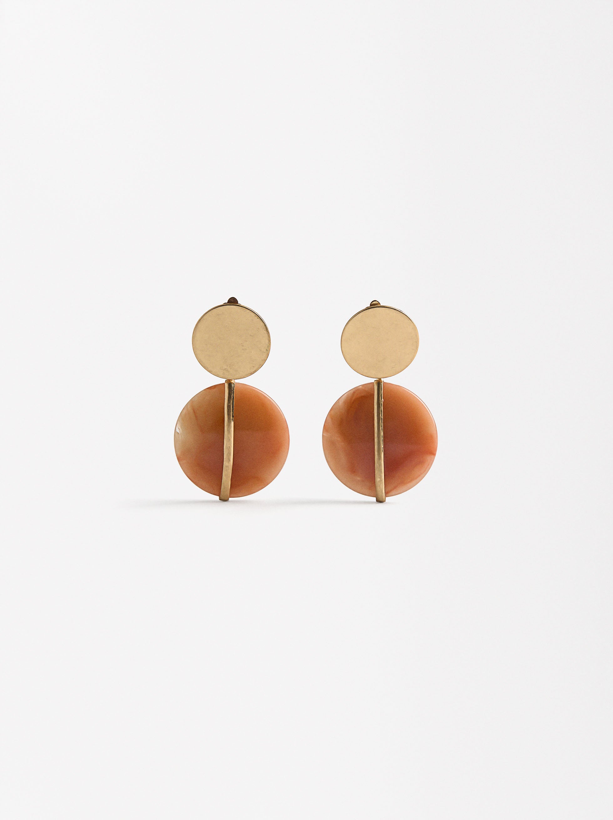 Aretes Redondos Con Efecto Piedra