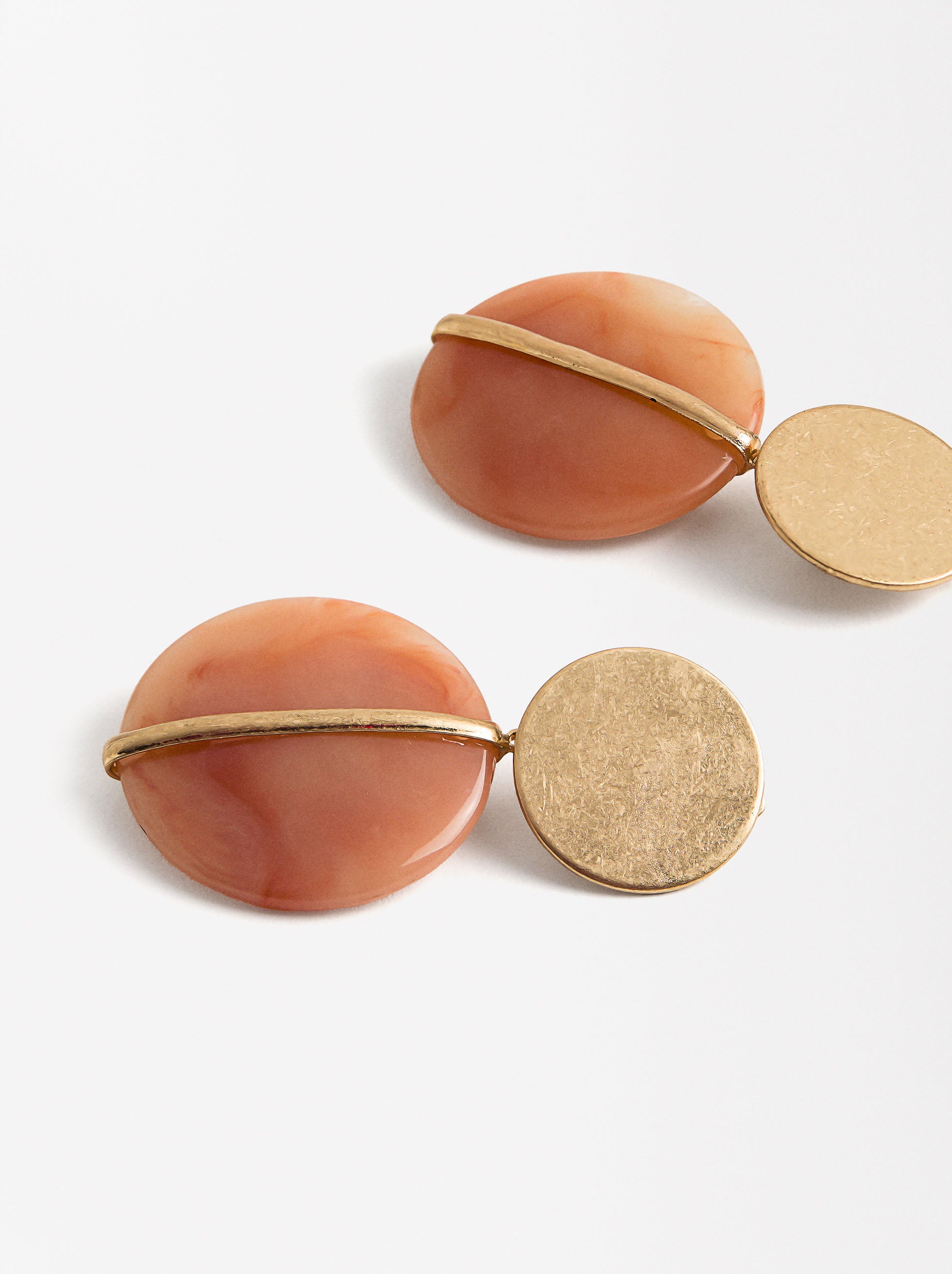 Aretes Redondos Con Efecto Piedra