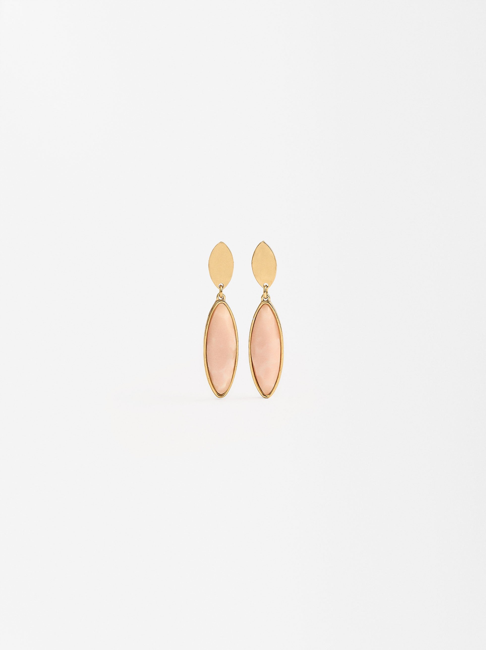 Aretes Alargados Con Piedra