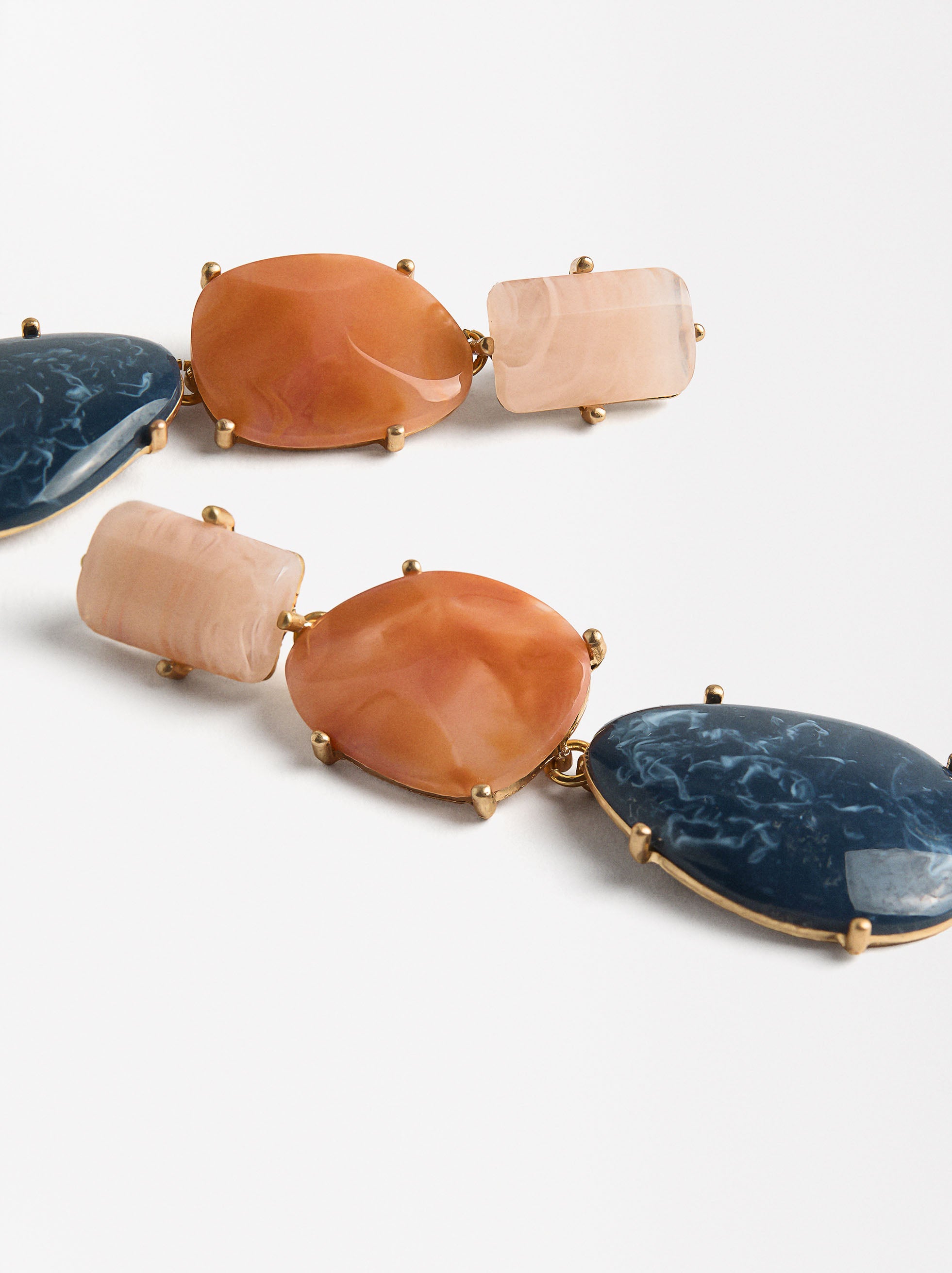 Pendientes Largos Efecto Piedra