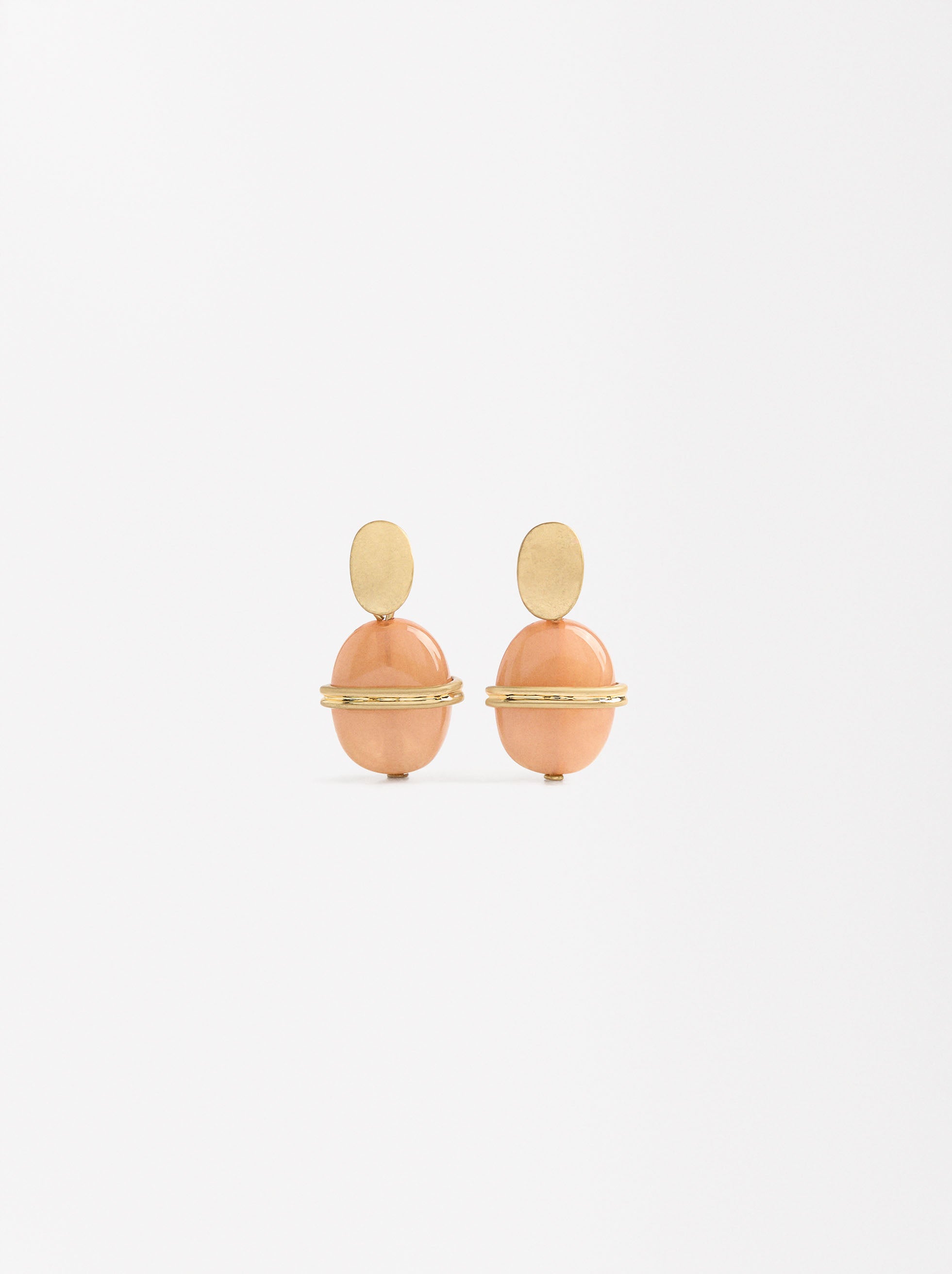 Aretes Ovalados Efecto Piedra
