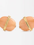 Aretes Ovalados Efecto Piedra