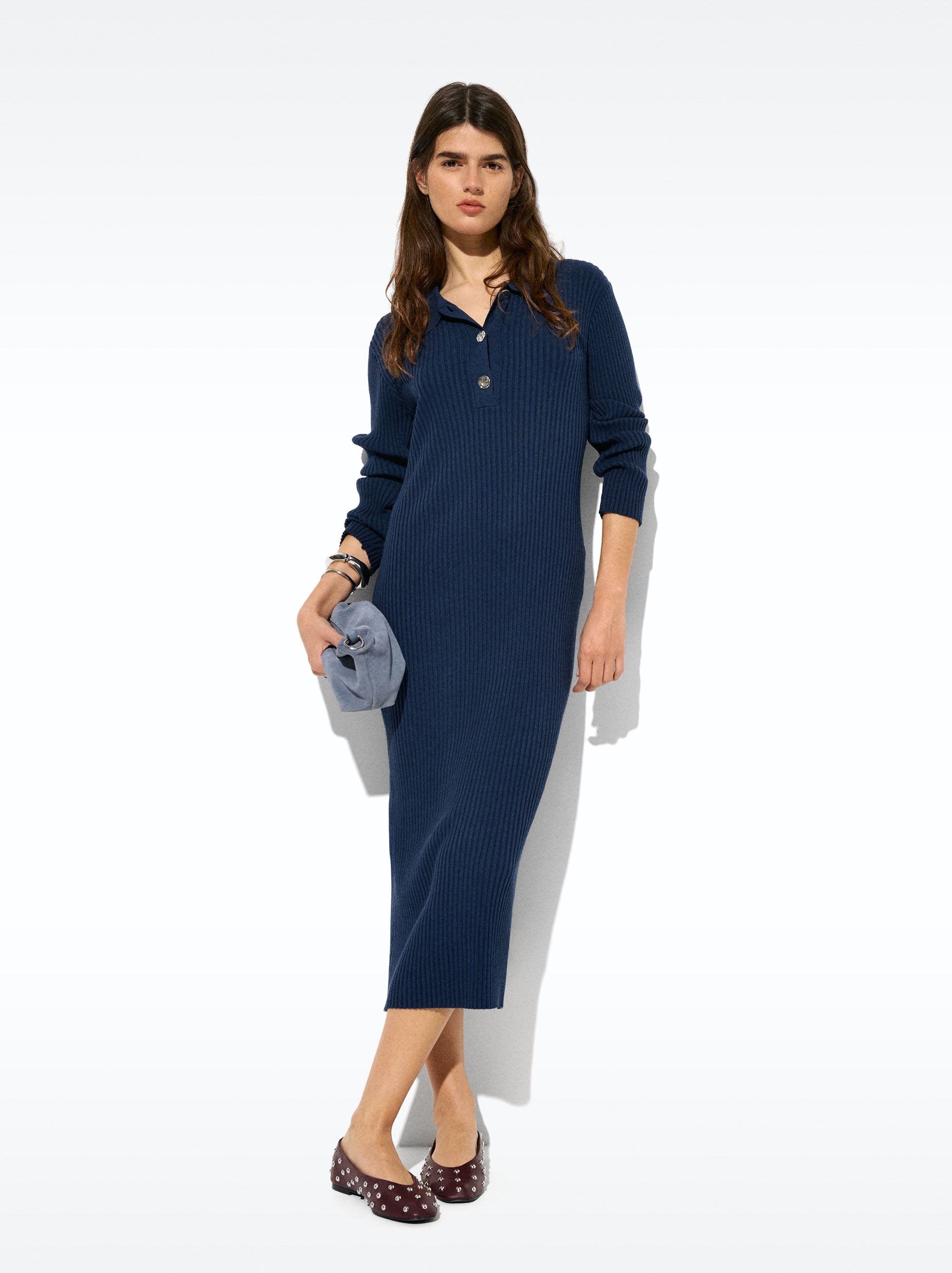 Vestido De Punto A Rayas