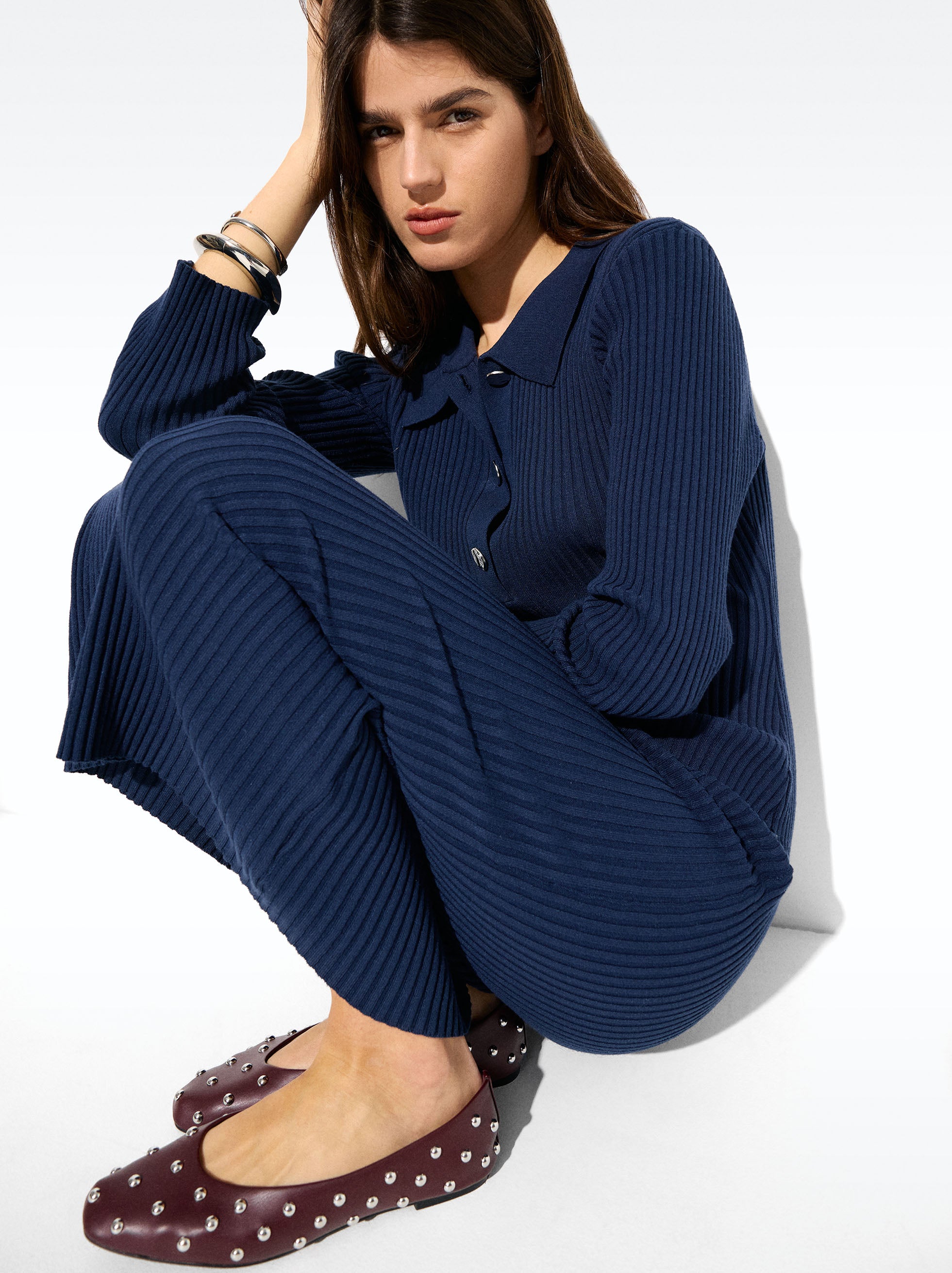 Vestido De Punto A Rayas