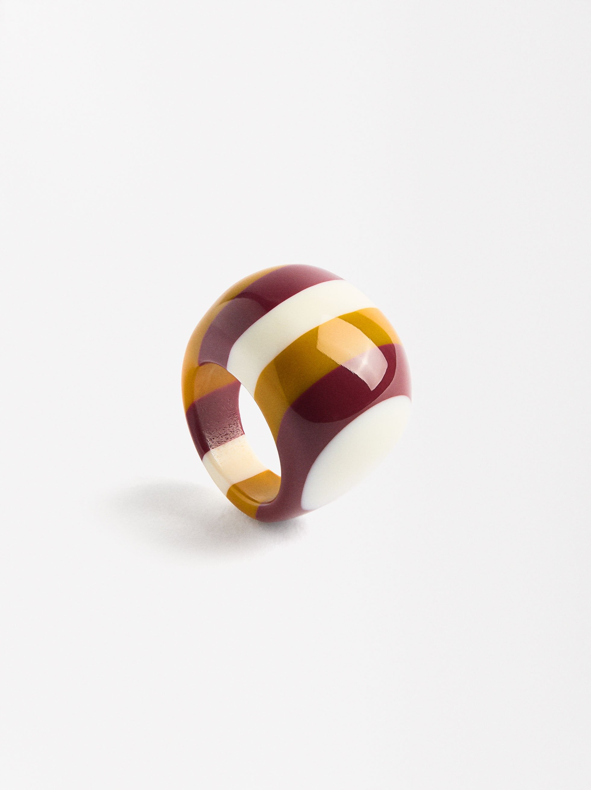 Anillo Maxi Redondeado De Rayas