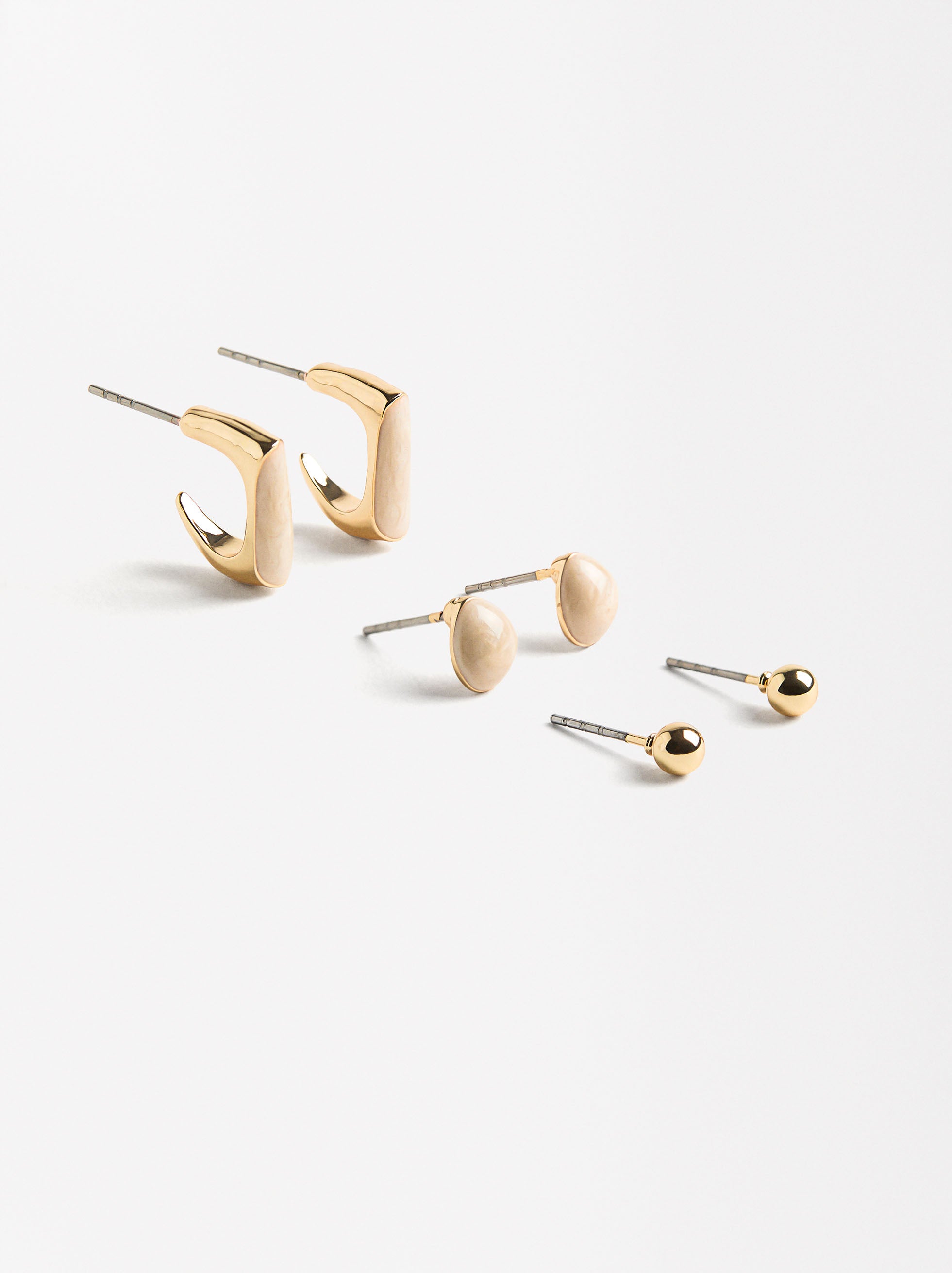 Set De Aretes Con Esmaltado