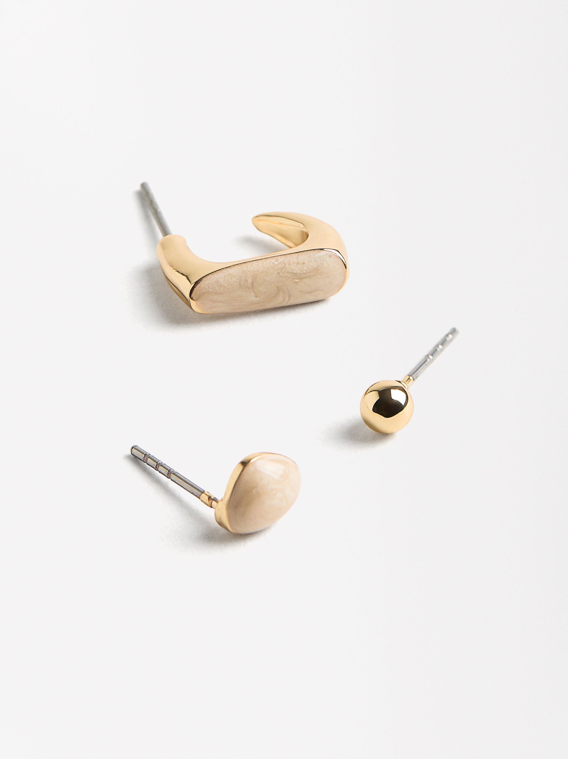 Set De Aretes Con Esmaltado