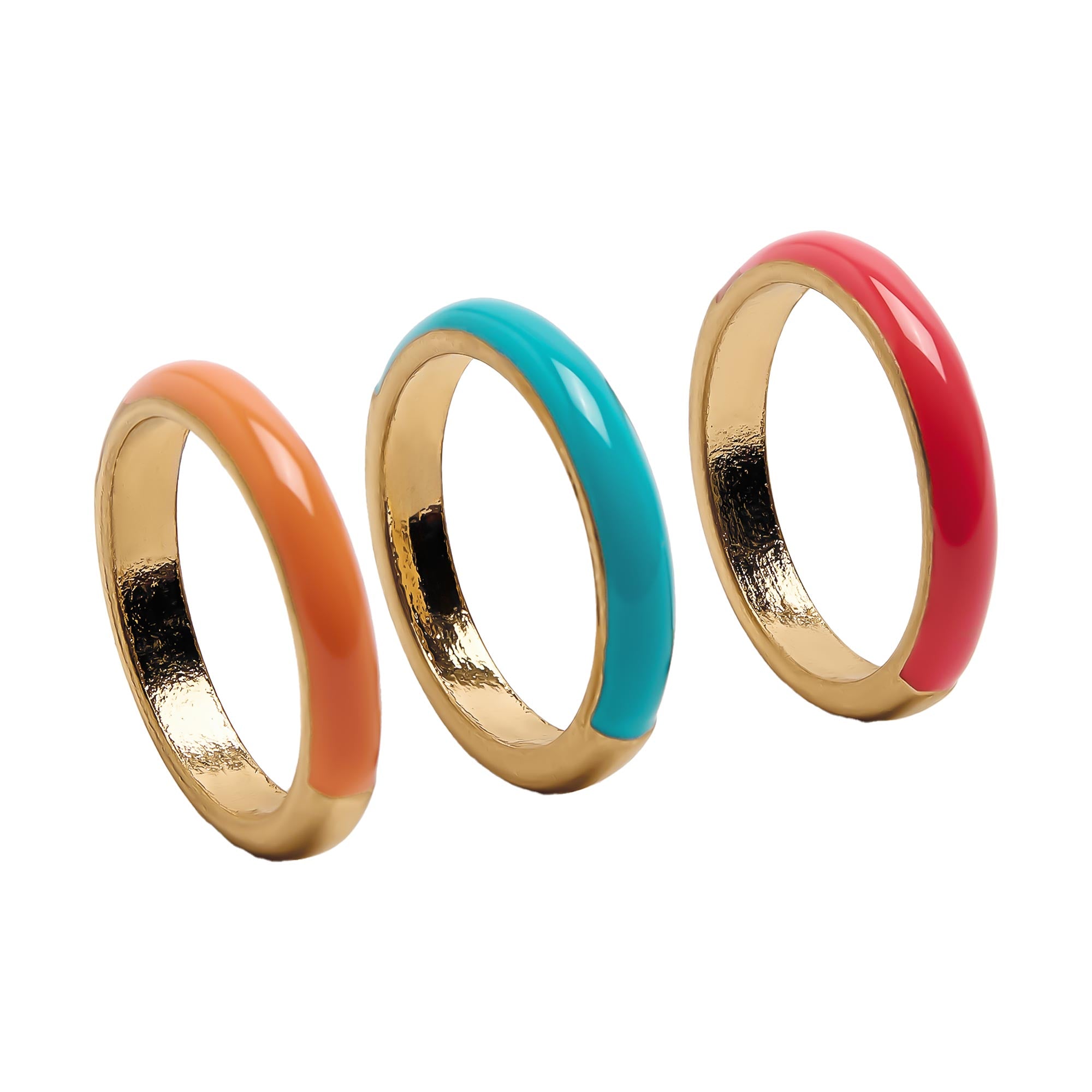 Set De Anillos Con Esmaltado