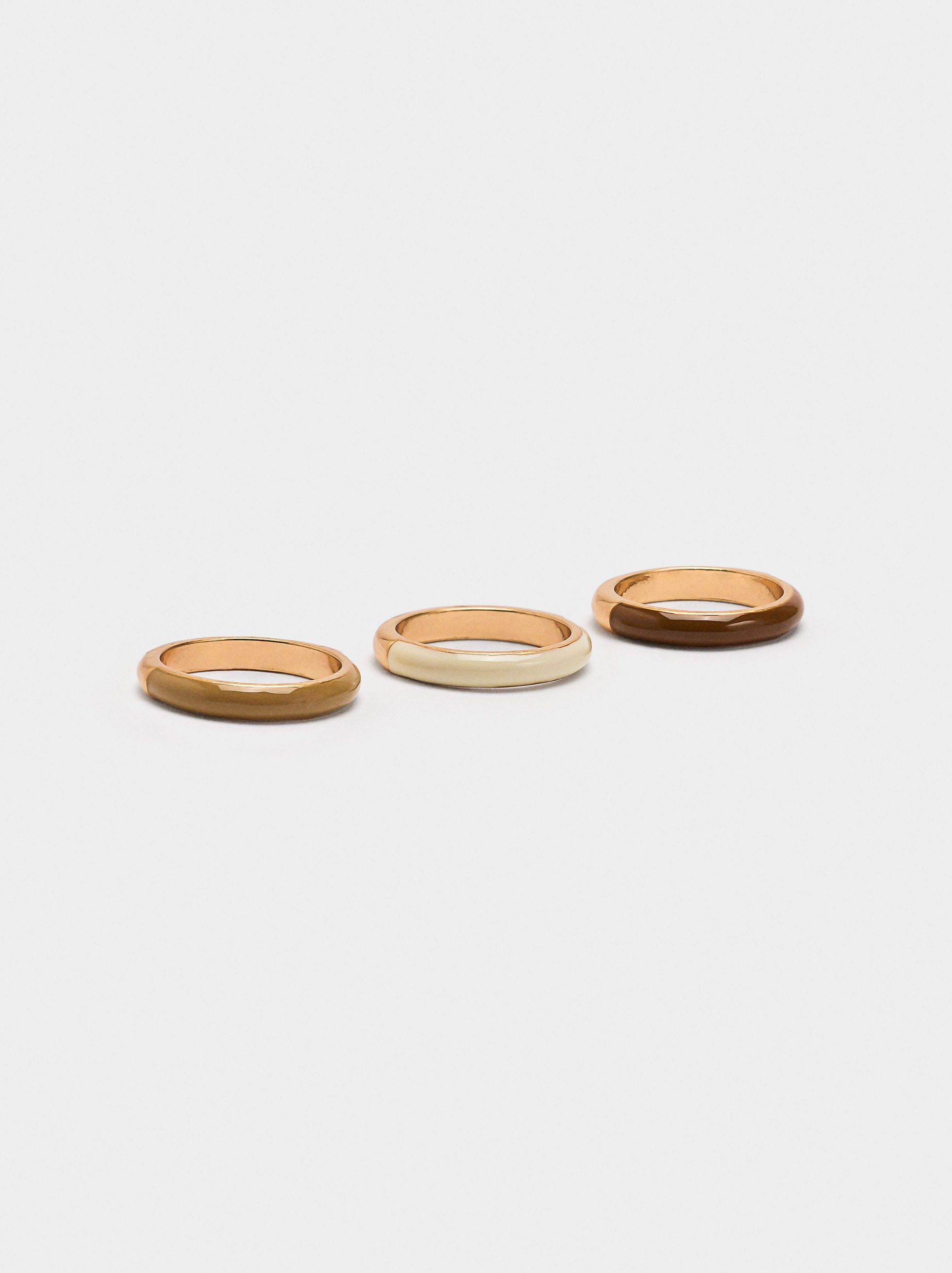 Set De Anillos Con Esmalte