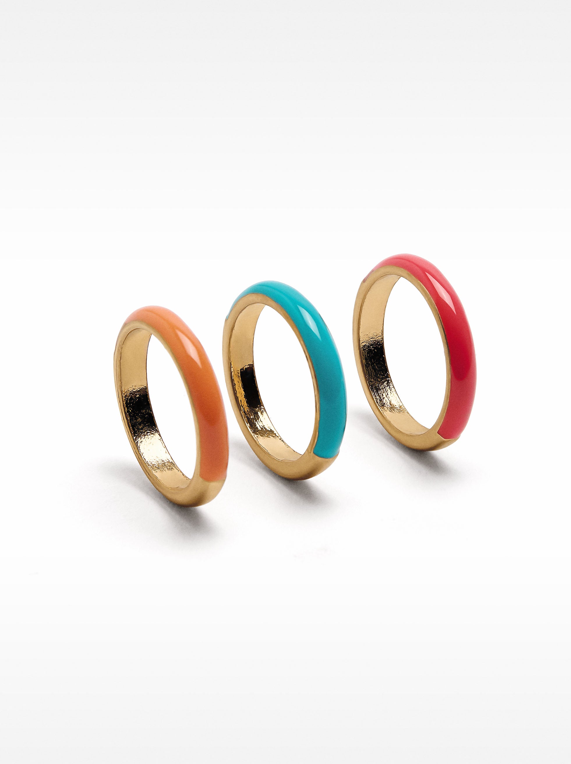 Set De Anillos Con Esmaltado