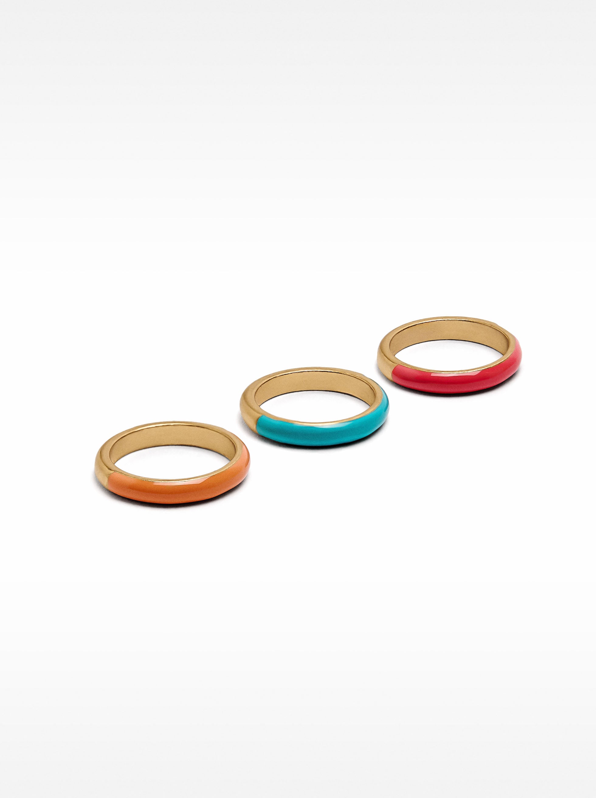 Set De Anillos Con Esmaltado