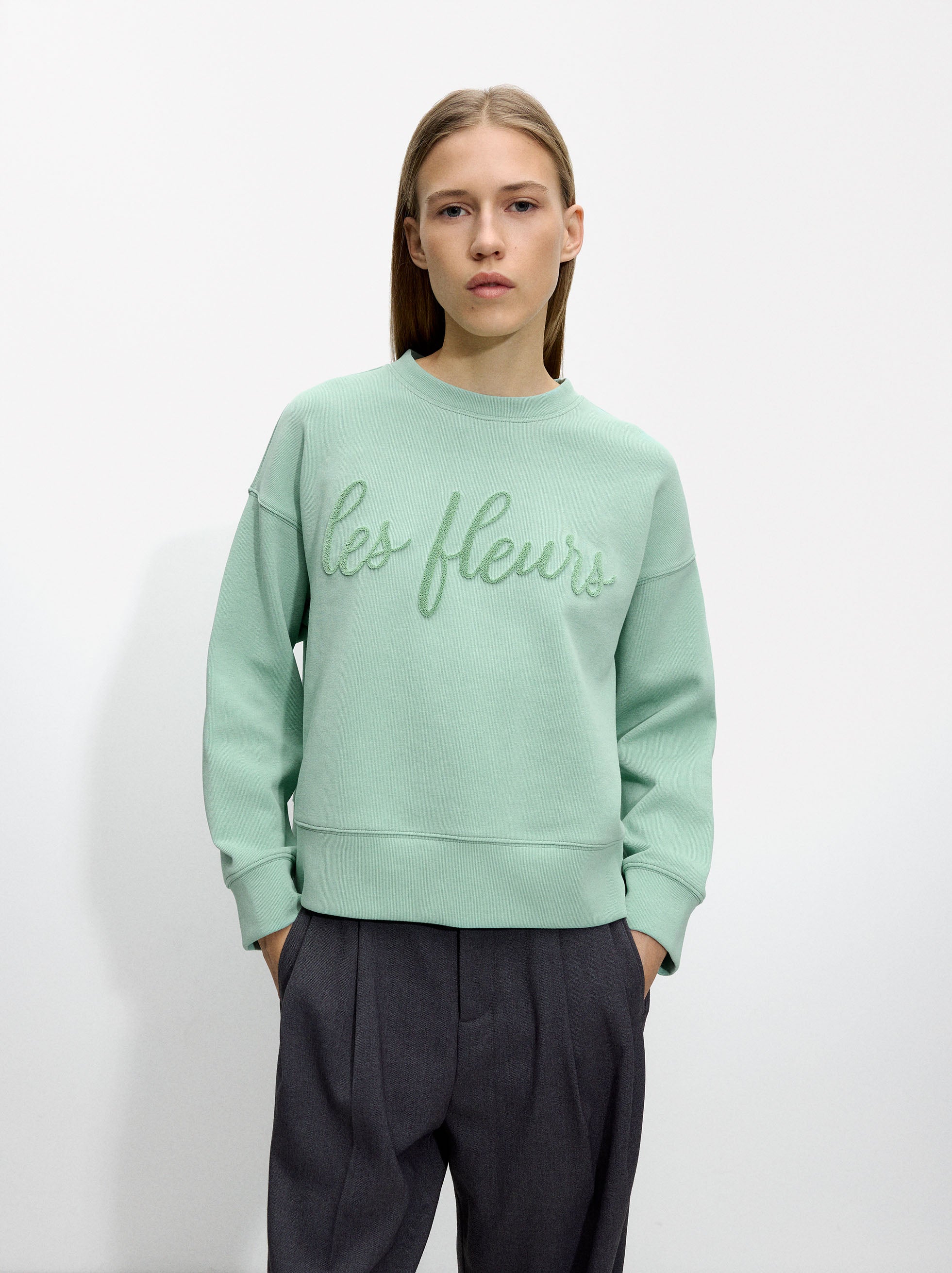 Sudadera De Algodón Con Aplique
