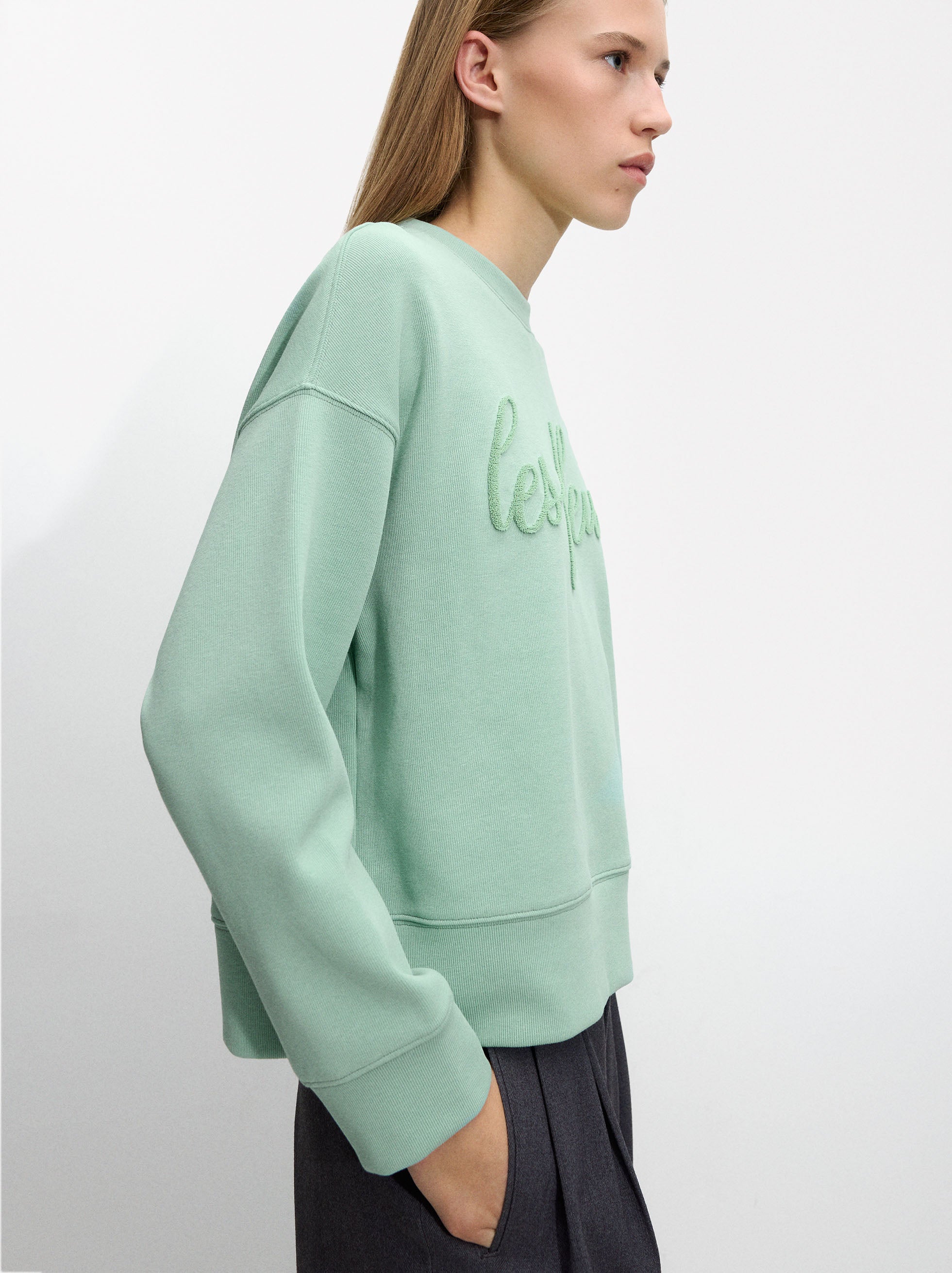 Sudadera De Algodón Con Aplique