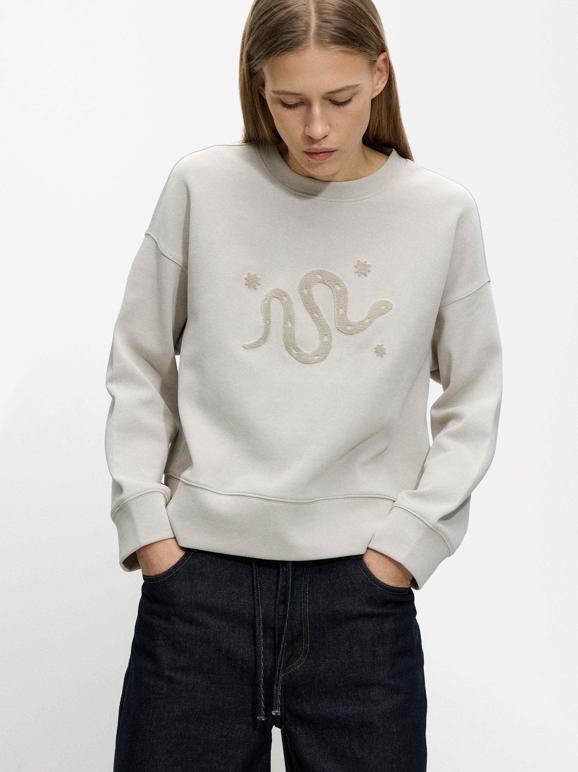 Sudadera De Algodón Con Aplique