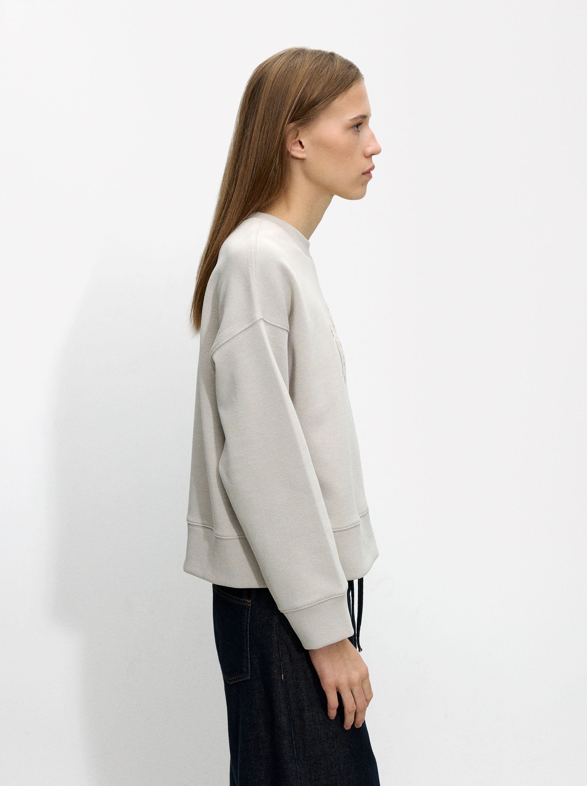 Sudadera De Algodón Con Aplique