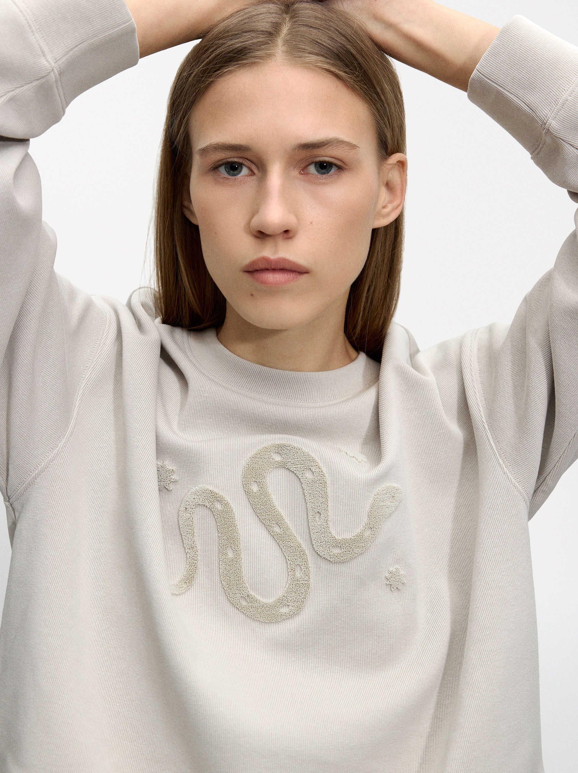 Sudadera De Algodón Con Aplique