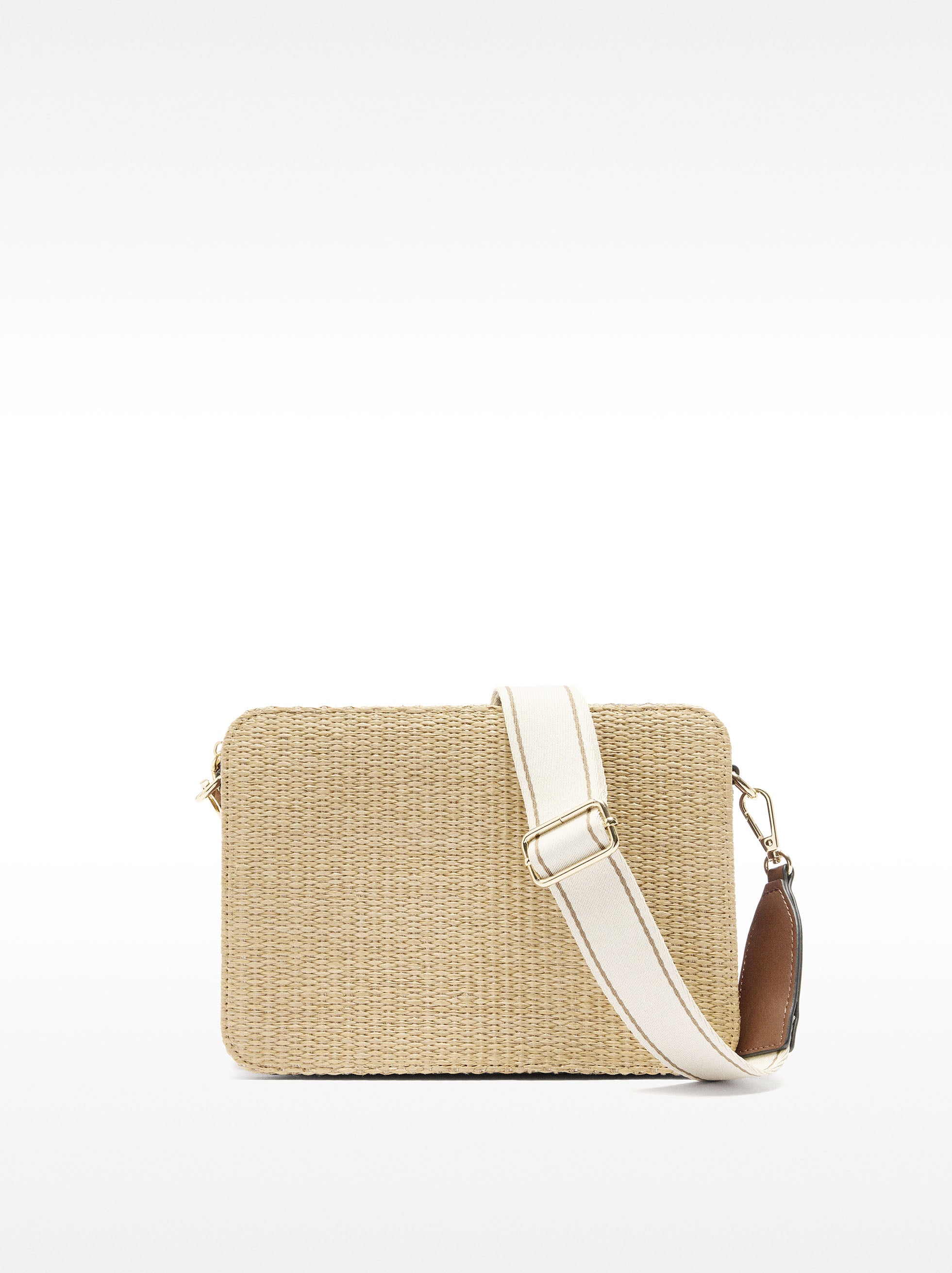 Bolso Bandolera Rectangular  Efecto Rafia