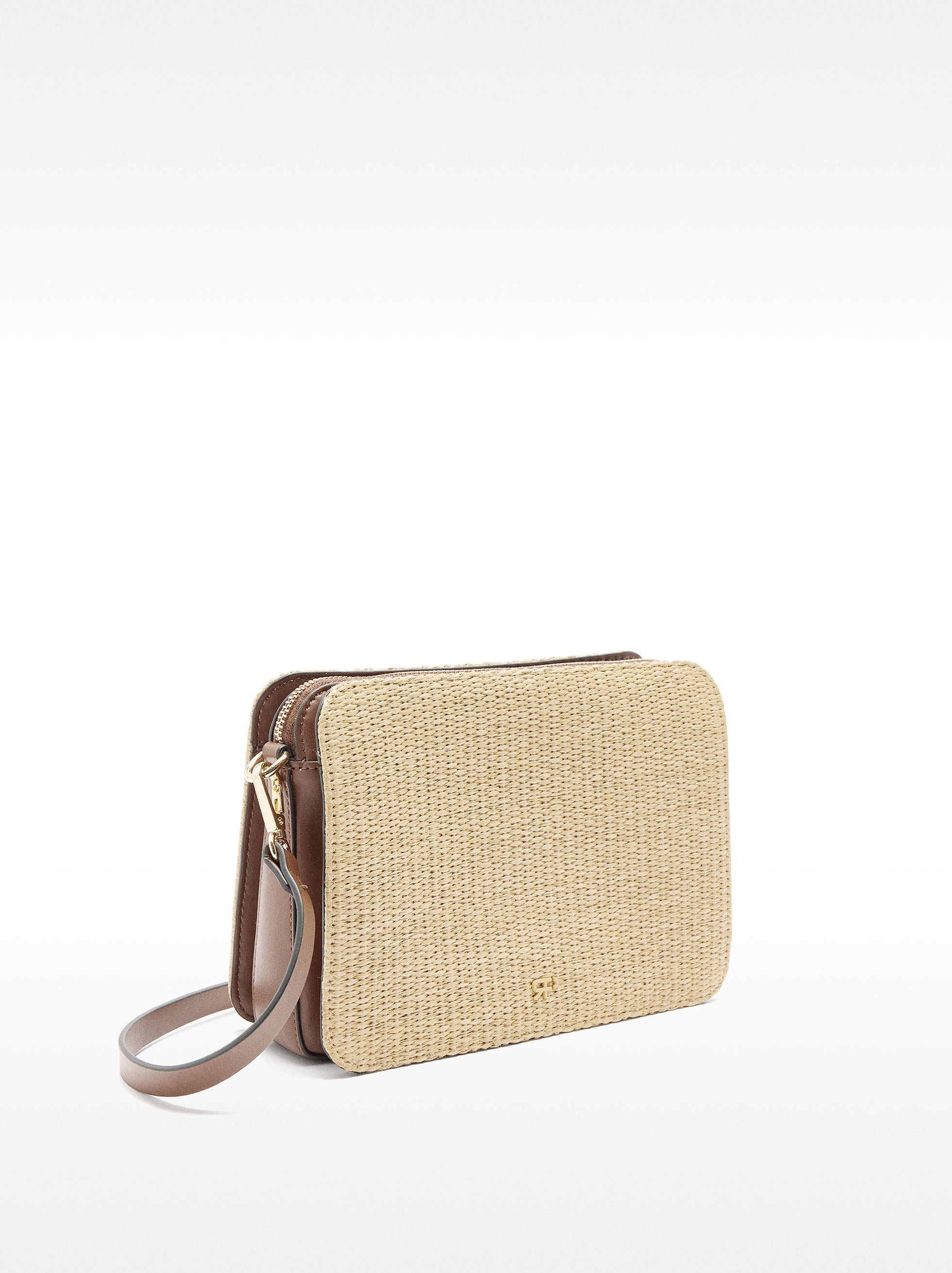 Bolso Bandolera Rectangular  Efecto Rafia