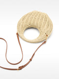 Bolso Bandolera Redondo Efecto Rafia