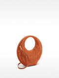 Bolso Bandolera Redondo Efecto Rafia