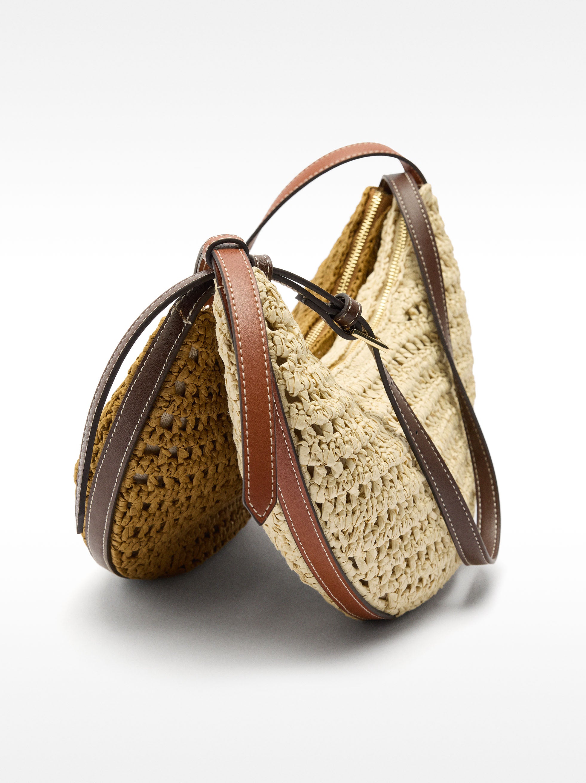 Bolso De Hombro Hobo Efecto Rafia