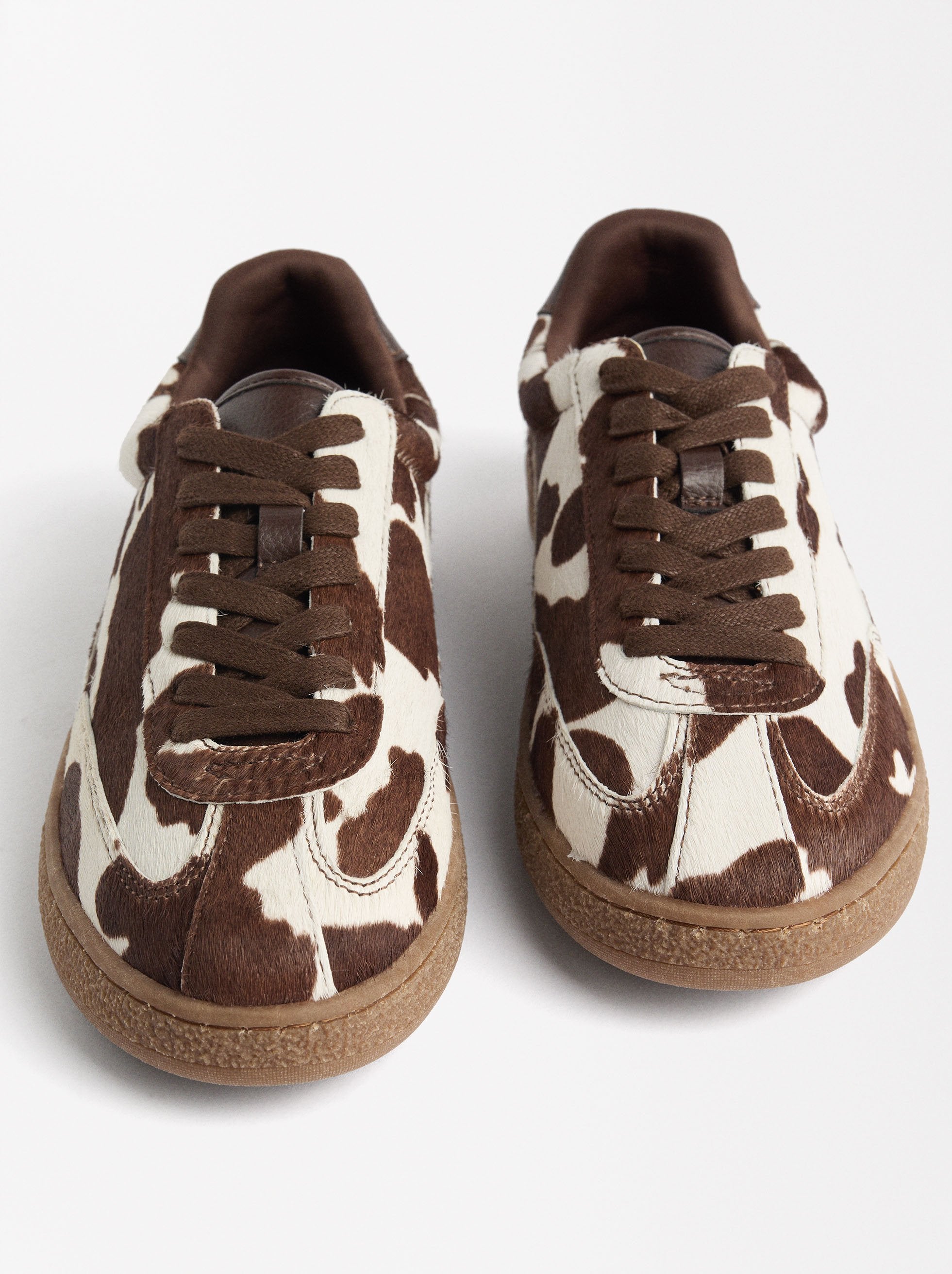 Zapatillas De Piel Con Estampado Animal