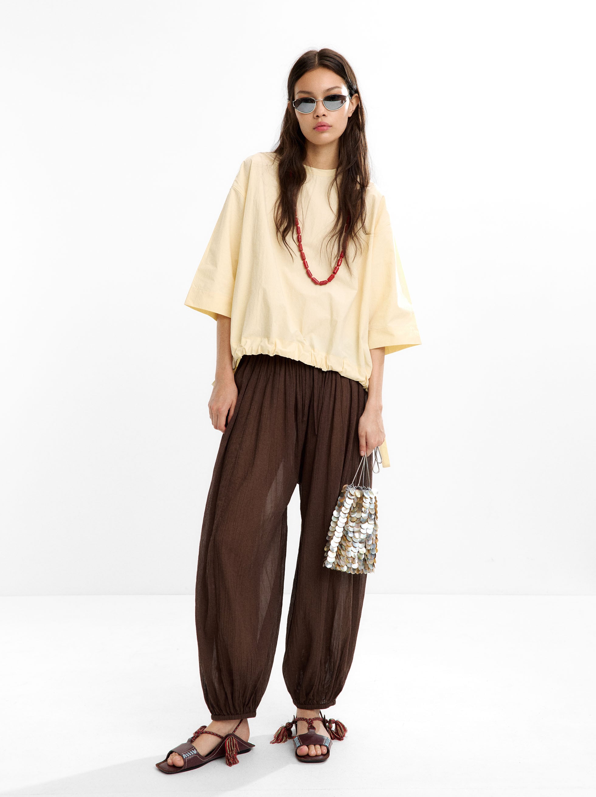 Blusa Con Fruncido 100% Algodón