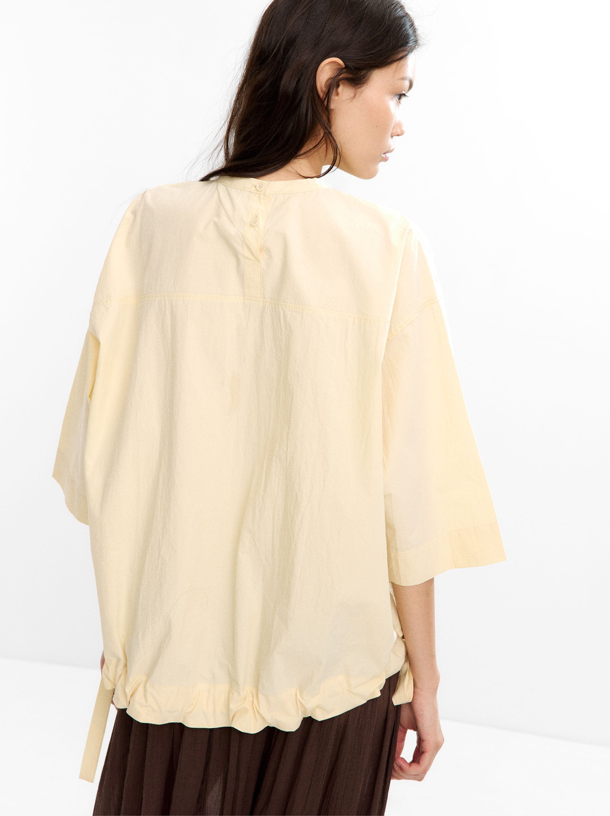 Blusa Con Fruncido 100% Algodón