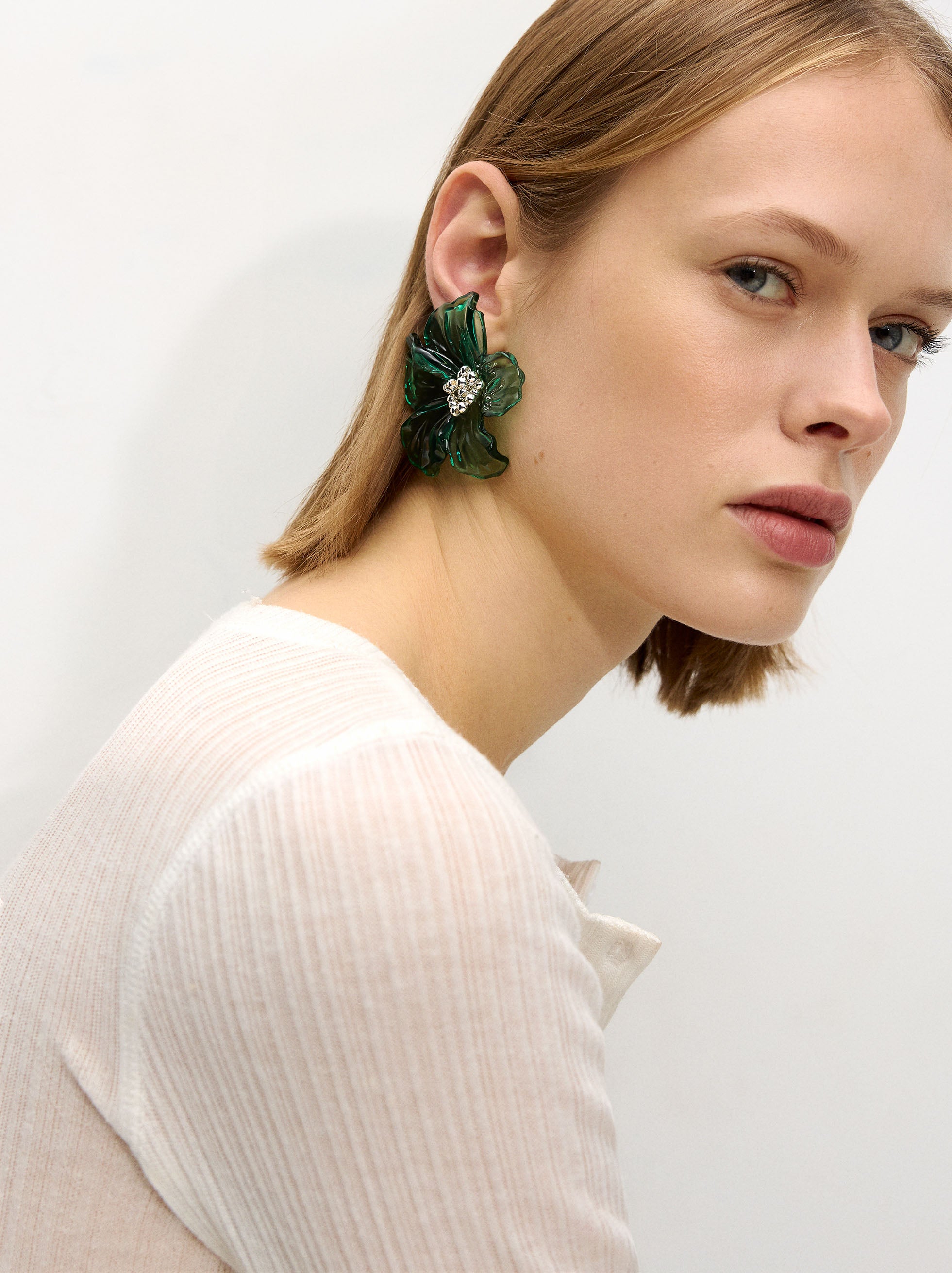 Aretes Maxi Flor De Resina