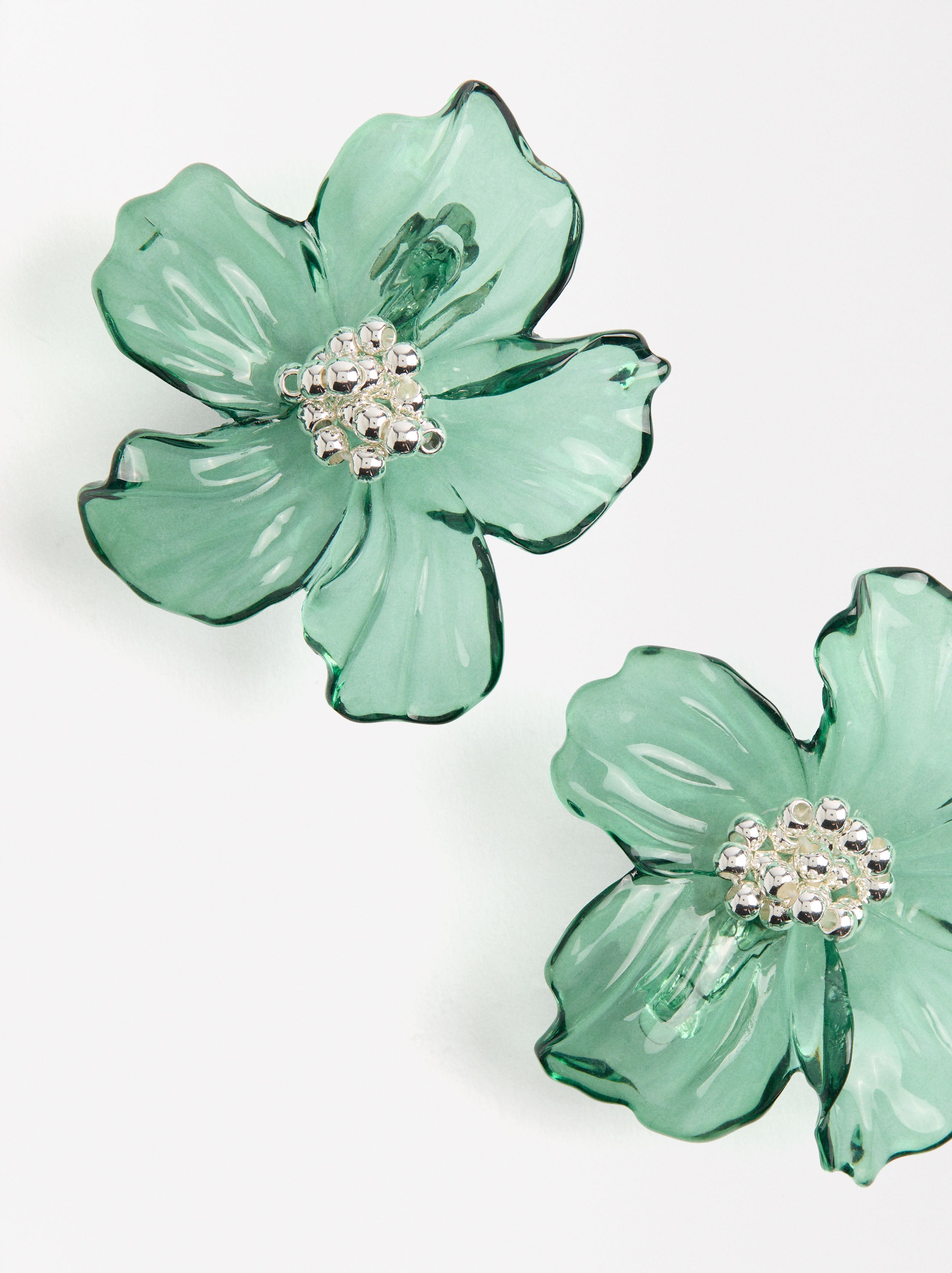 Aretes Maxi Flor De Resina