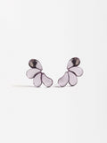 Aretes Media Flor Transparente