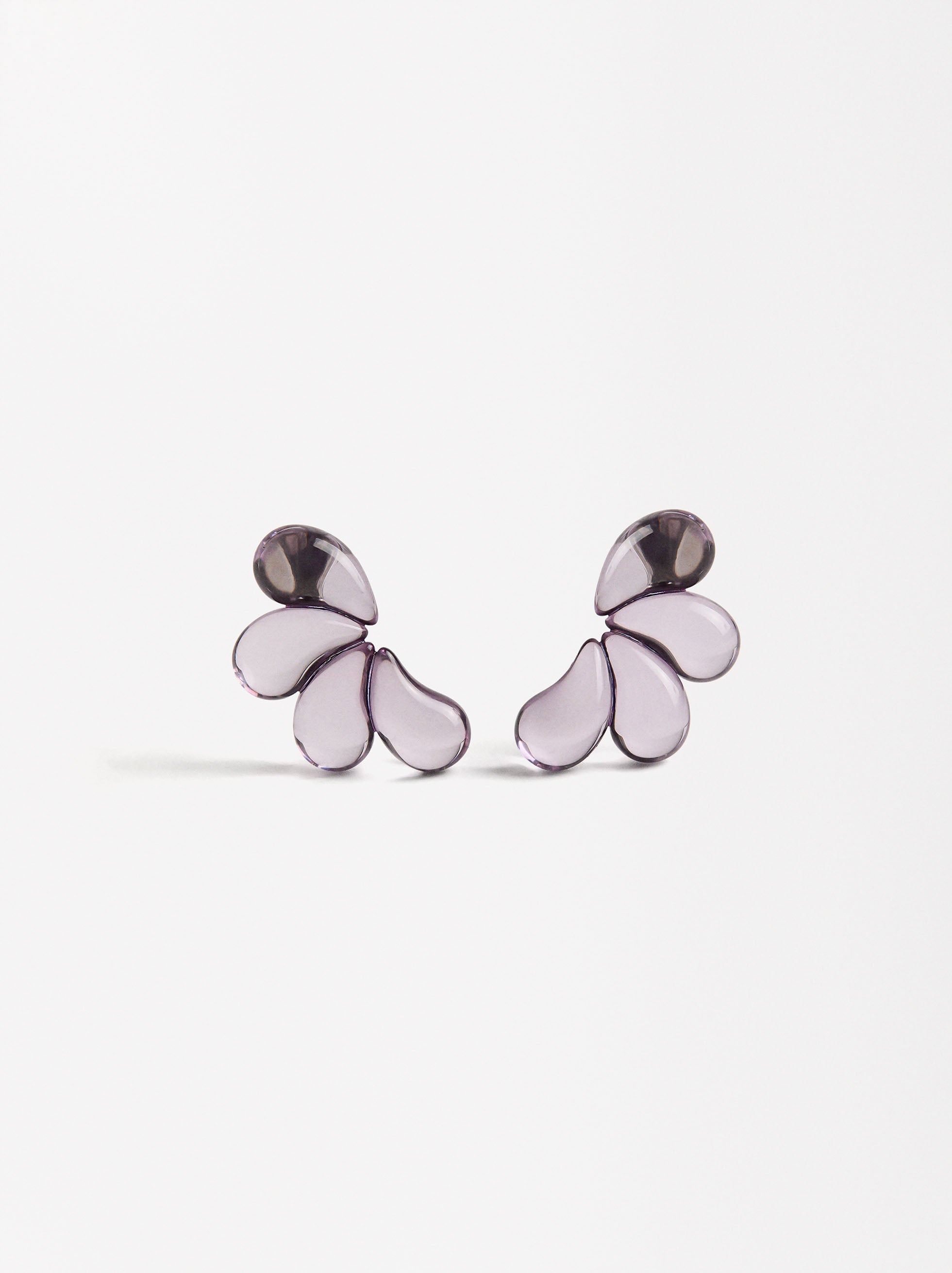 Aretes Media Flor Transparente