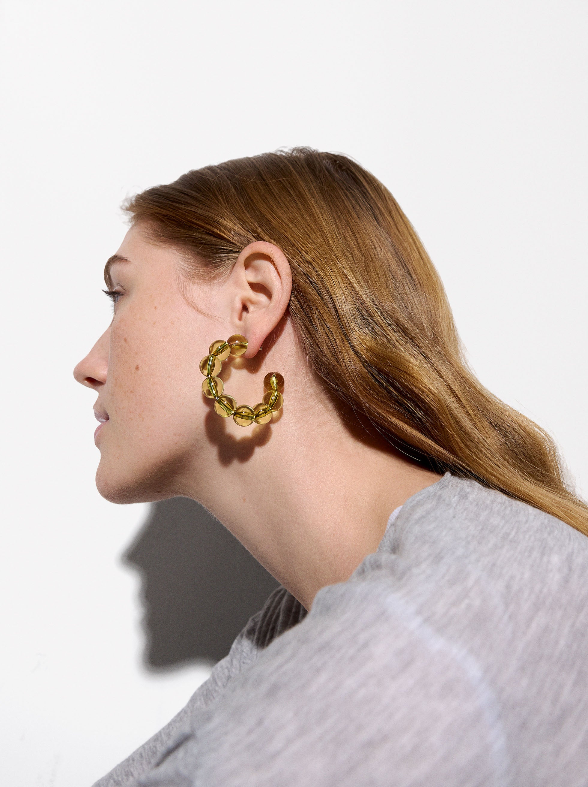 Aretes Abiertas De Resina Transparente