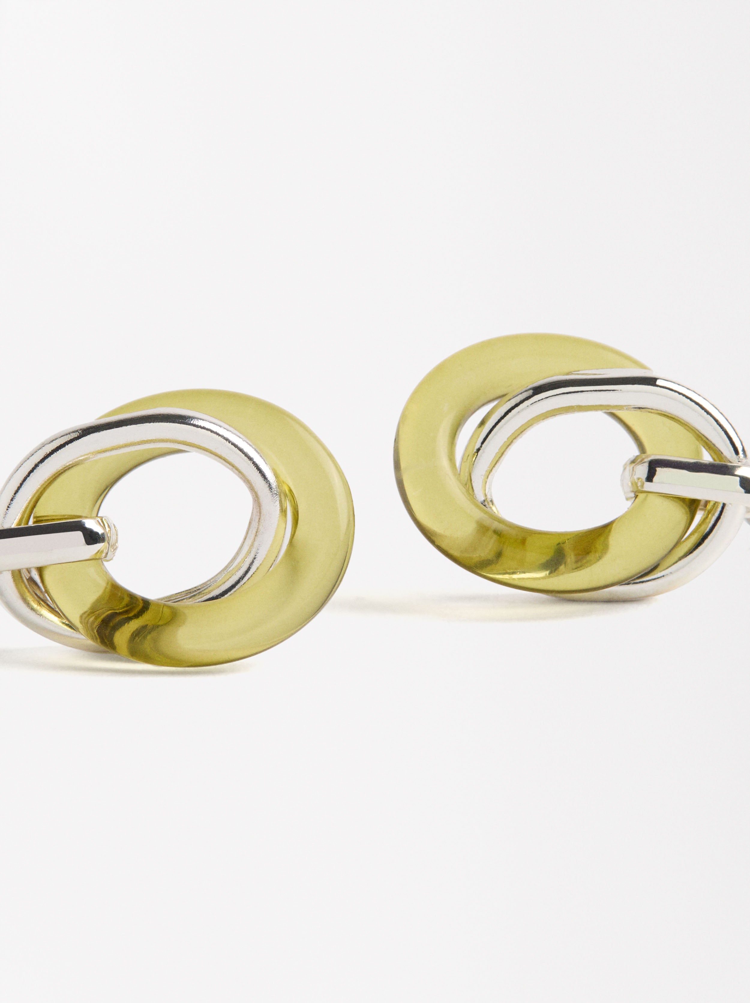 Aretes De Aros Con Resina
