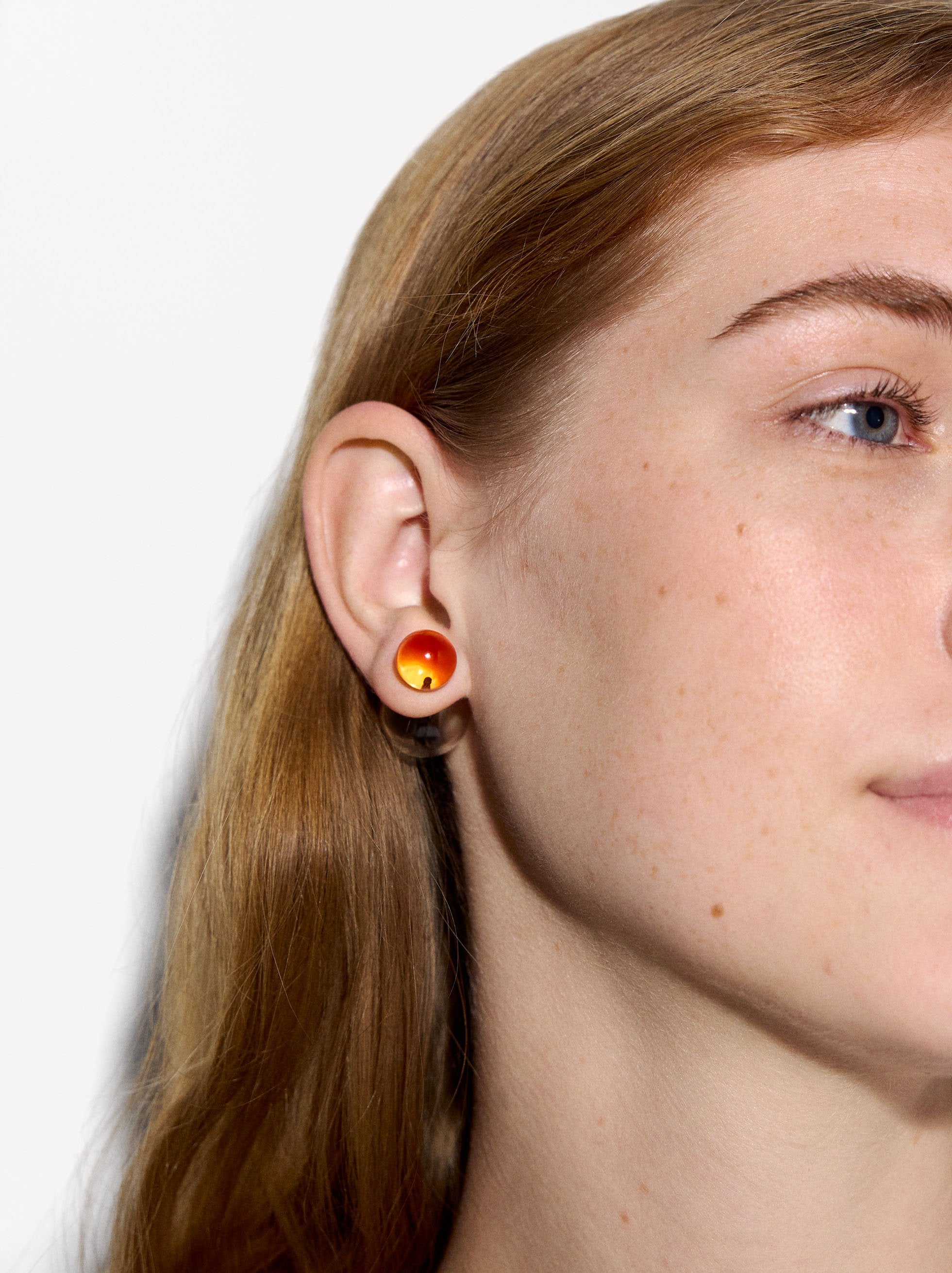 Aretes Esferas De Resina Y Cristal