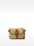 Bolso Bandolera De Rafia Con Solapa
